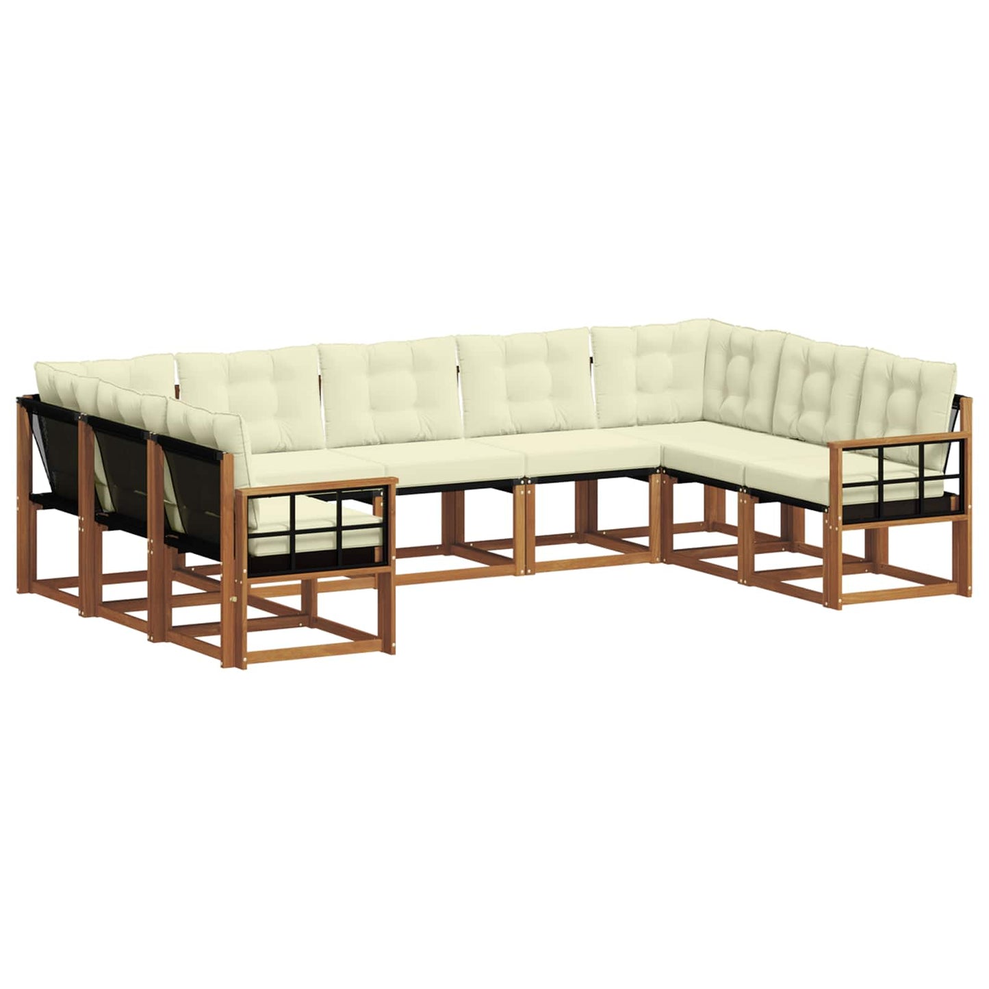Outdoor-Sofagarnitur 9 stk. Natur und Creme