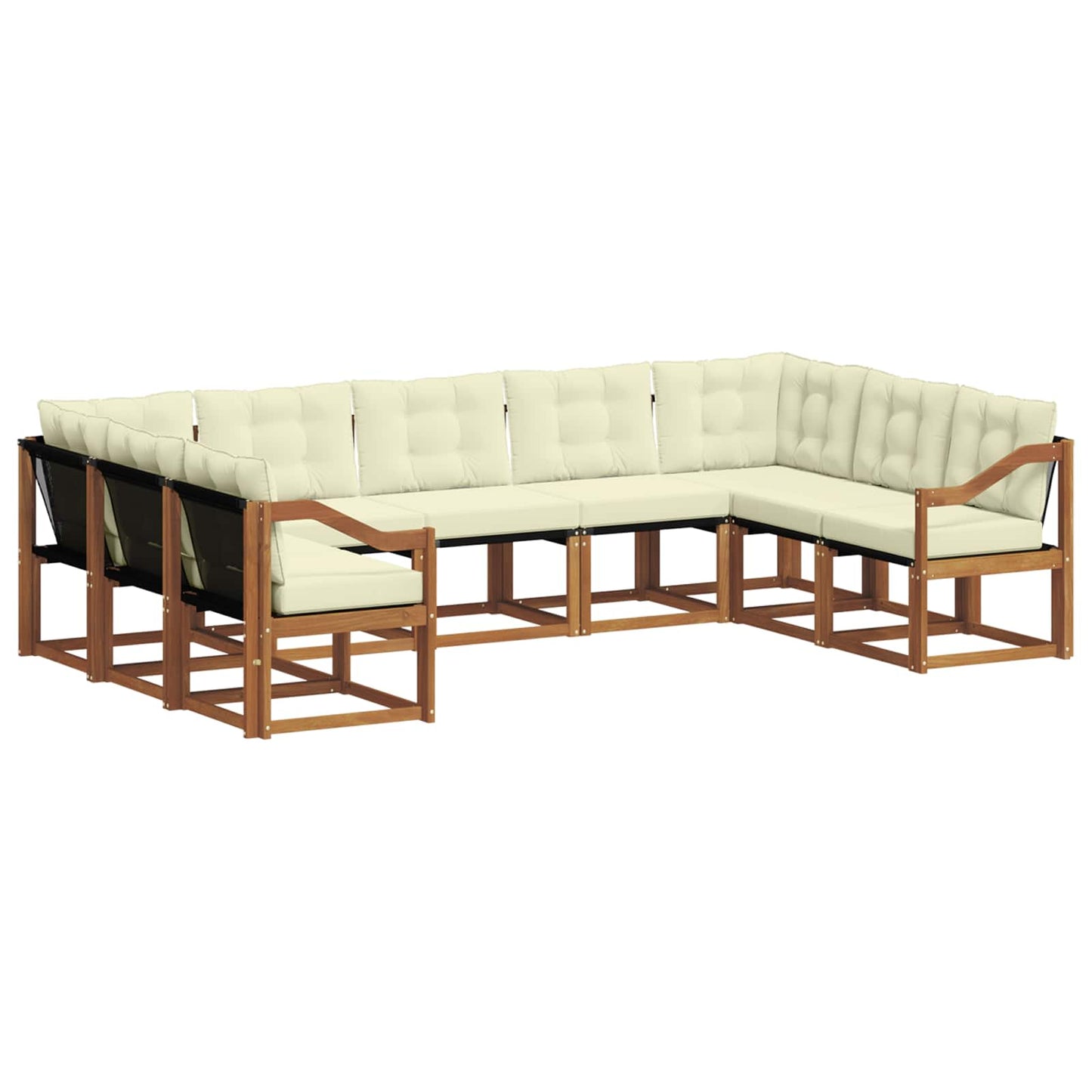 Outdoor-Sofagarnitur 9 stk. Natur und Creme