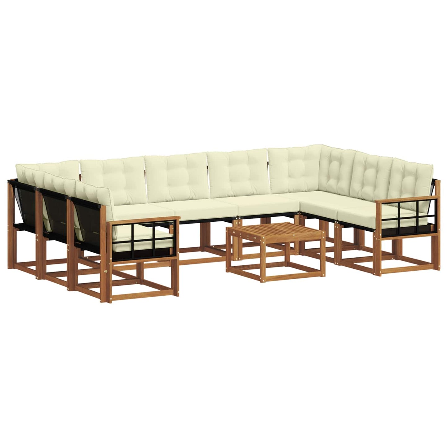 Outdoor-Sofagarnitur 10 stk. Natur und Creme