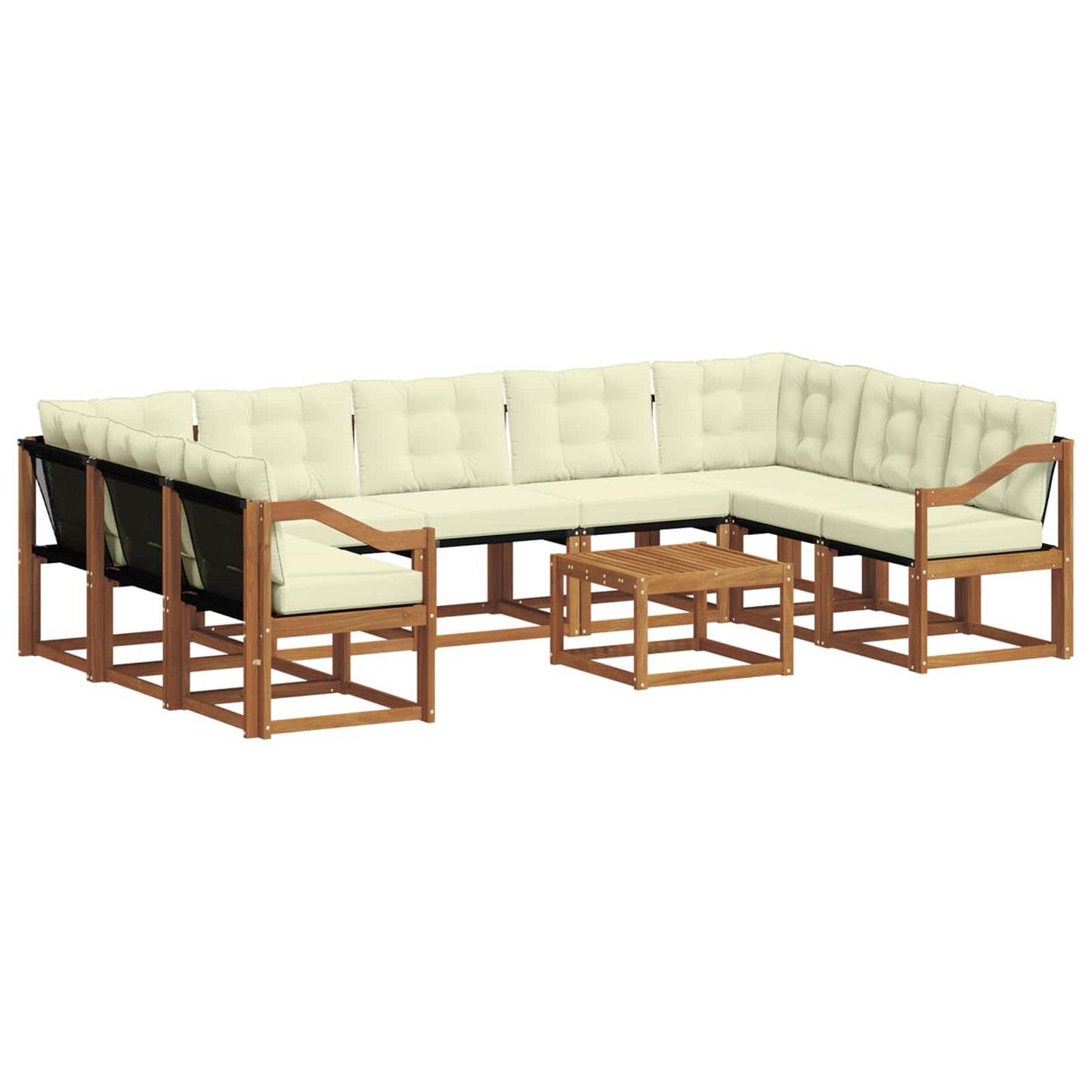 Outdoor-Sofagarnitur 10 stk. Natur und Creme