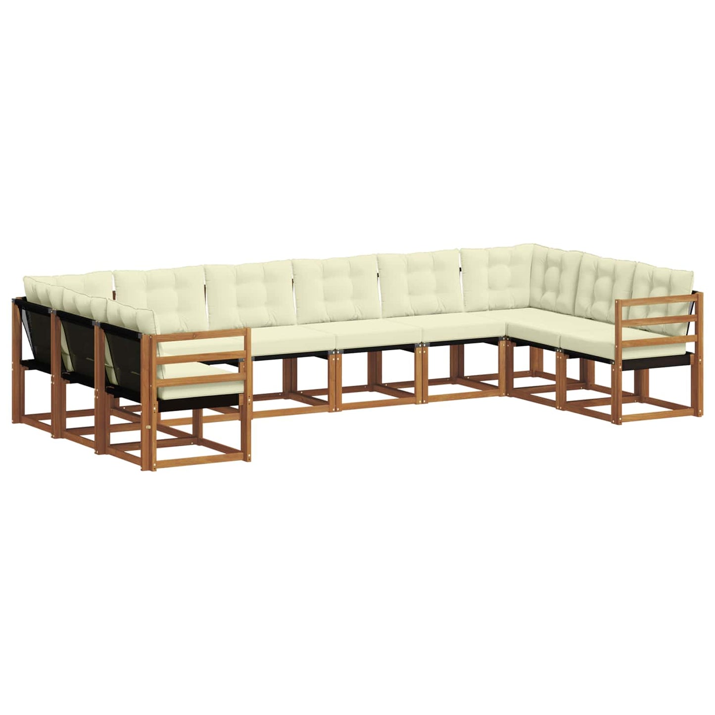 Outdoor-Sofagarnitur 10 stk. Natur und Creme