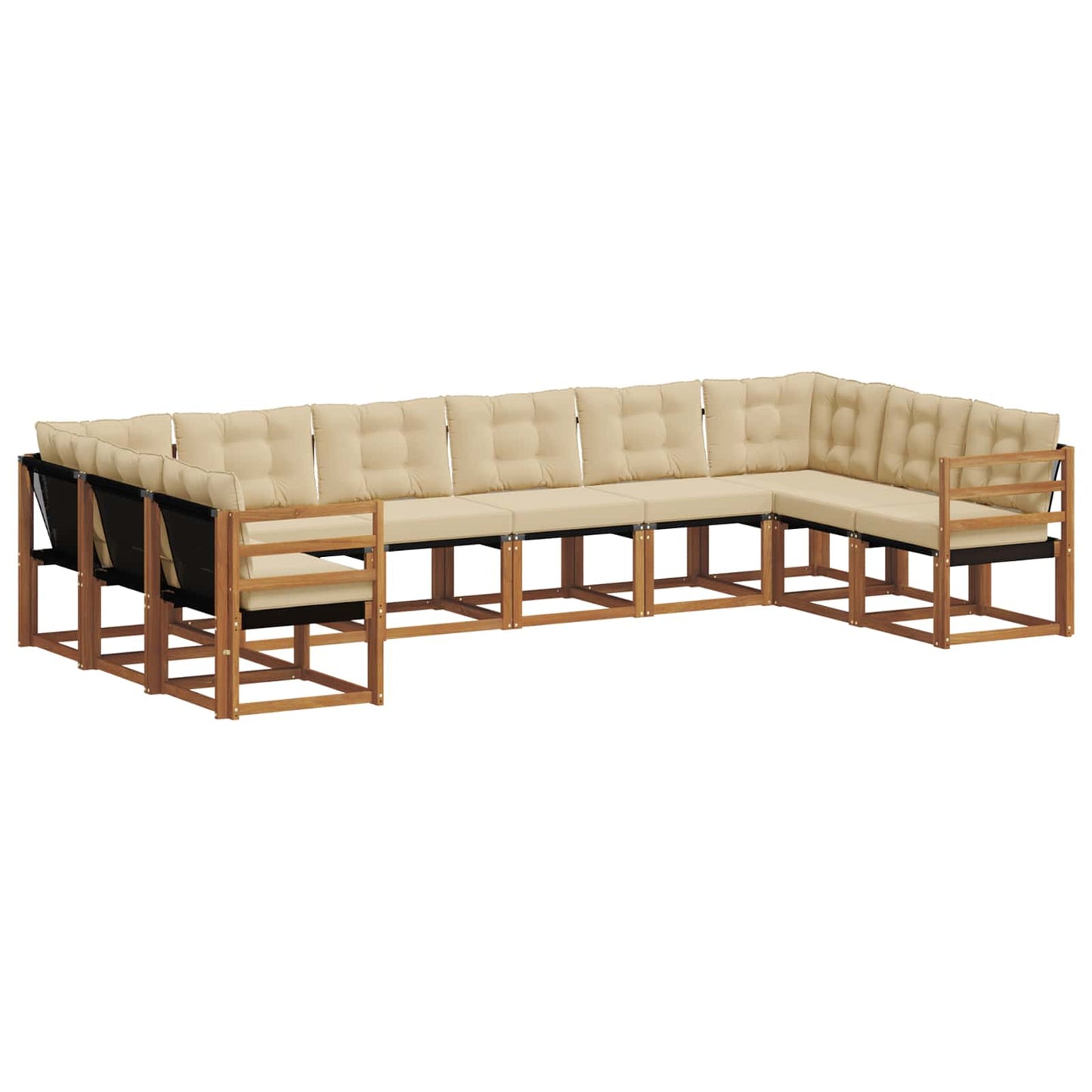 Outdoor-Sofagarnitur 10 stk. Natur und Beige