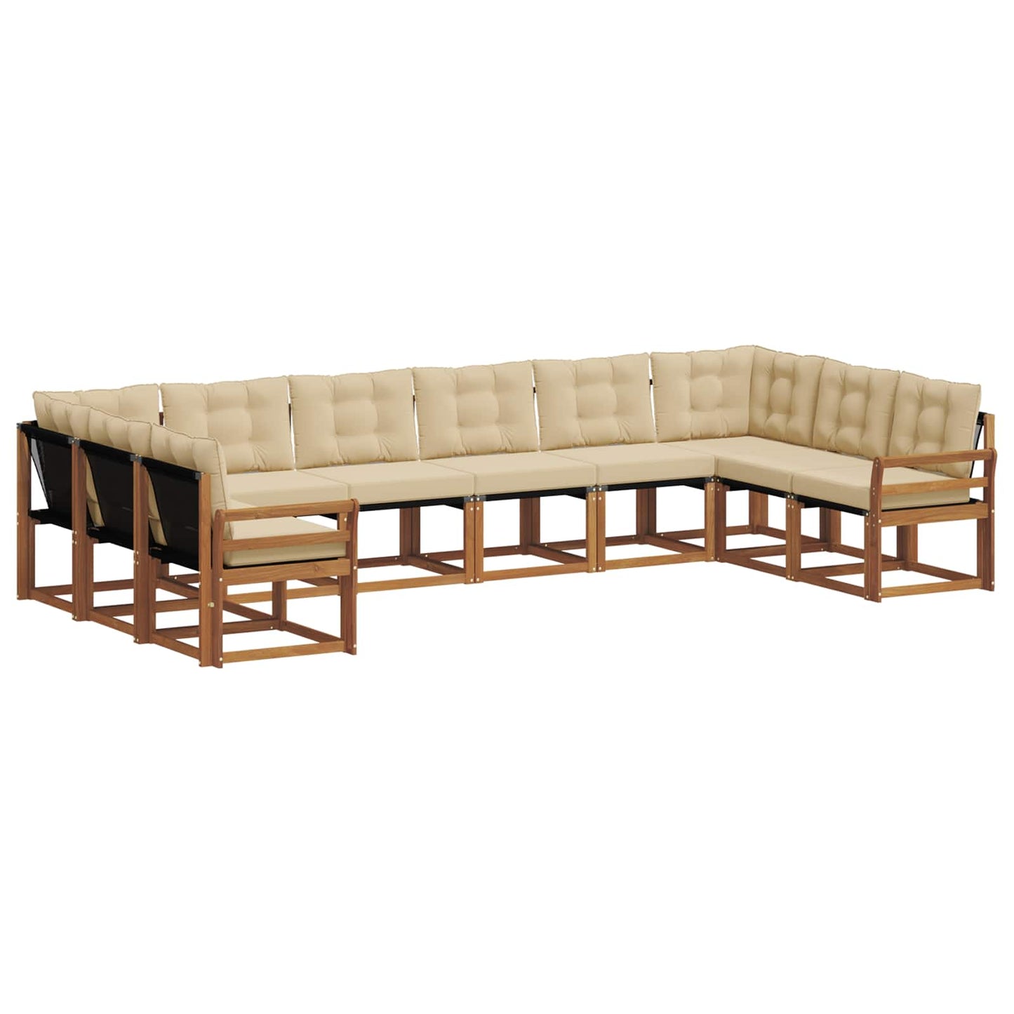 Outdoor-Sofagarnitur 10 stk. Natur und Beige