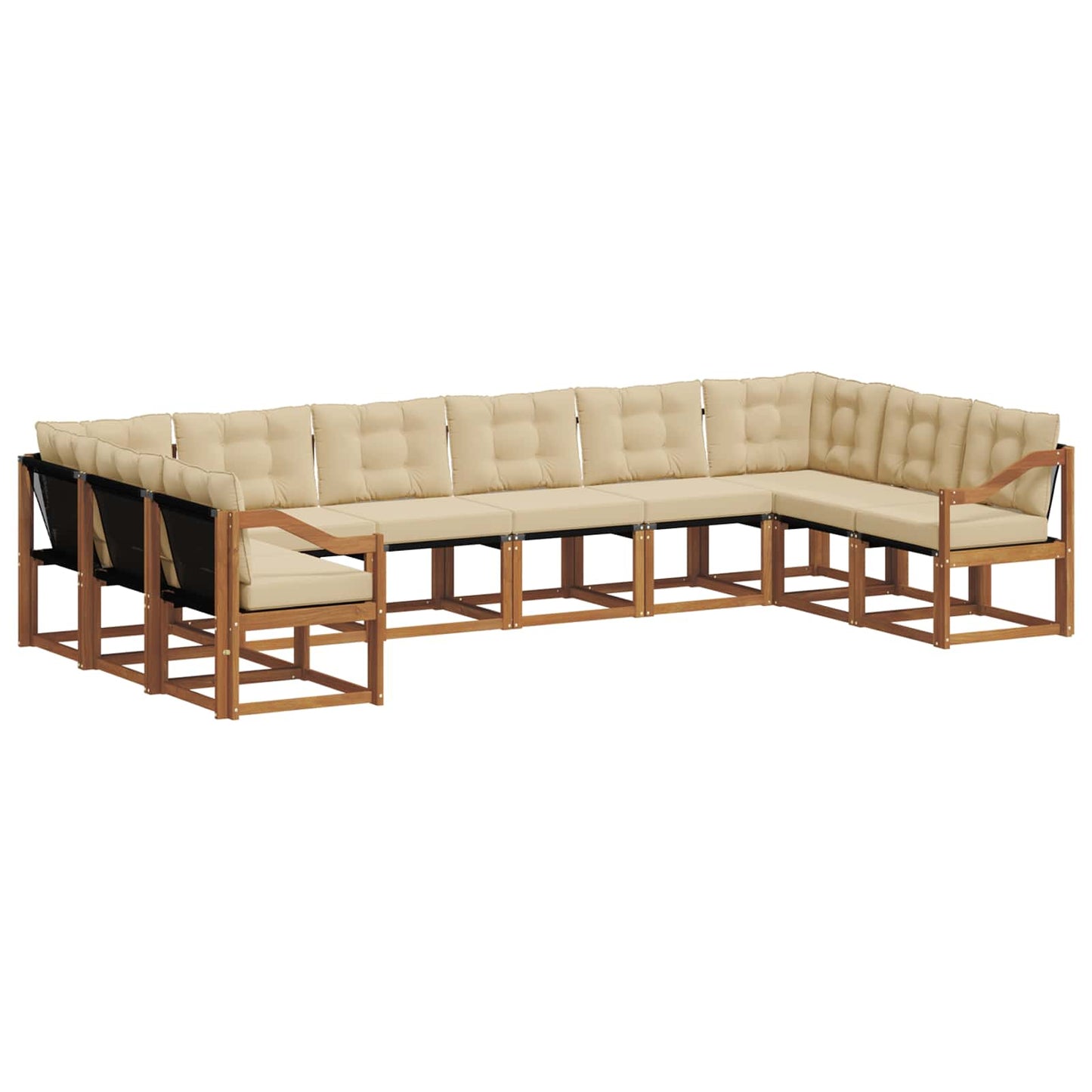 Outdoor-Sofagarnitur 10 stk. Natur und Beige