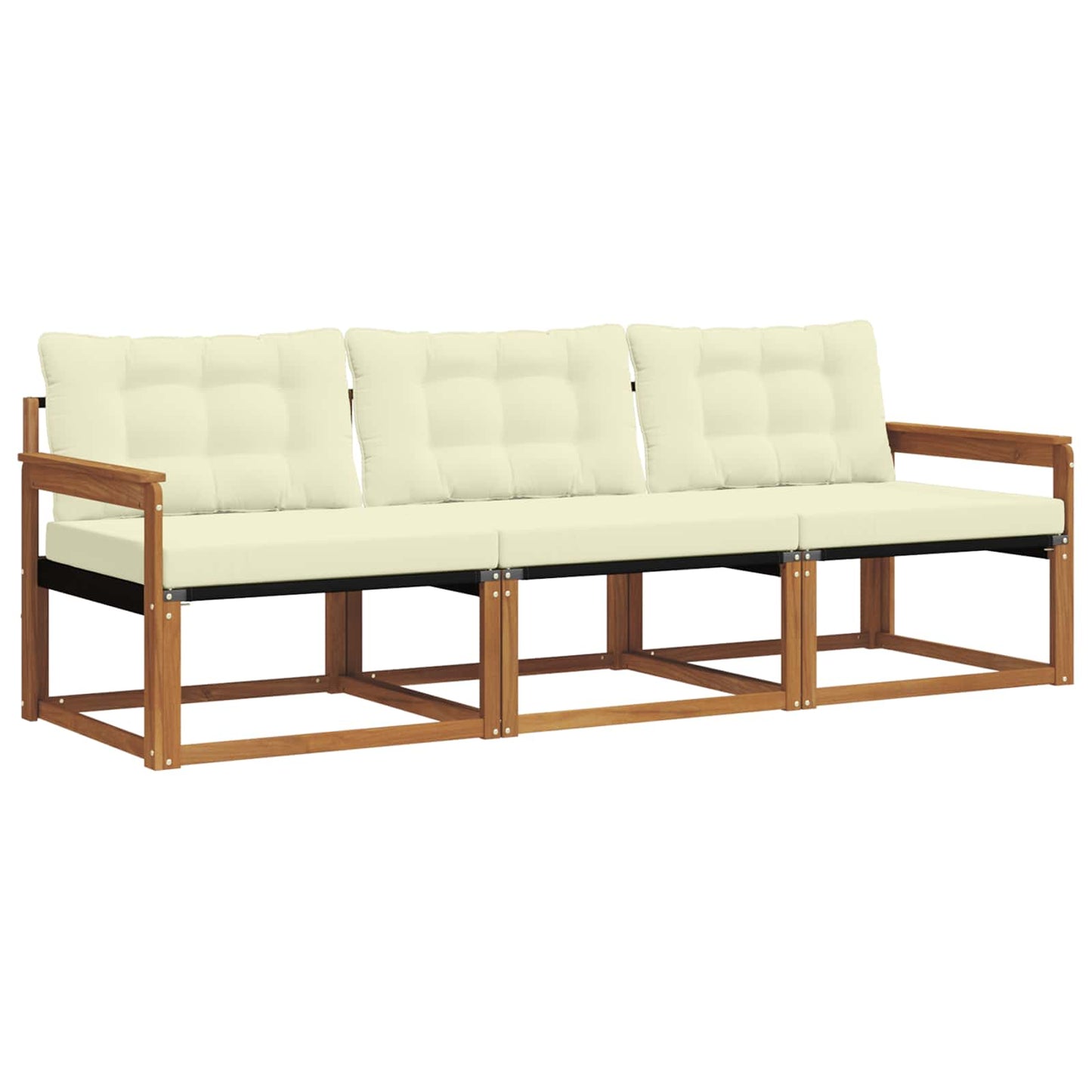 Outdoor-Sofagarnitur 3 stk. Natur und Creme