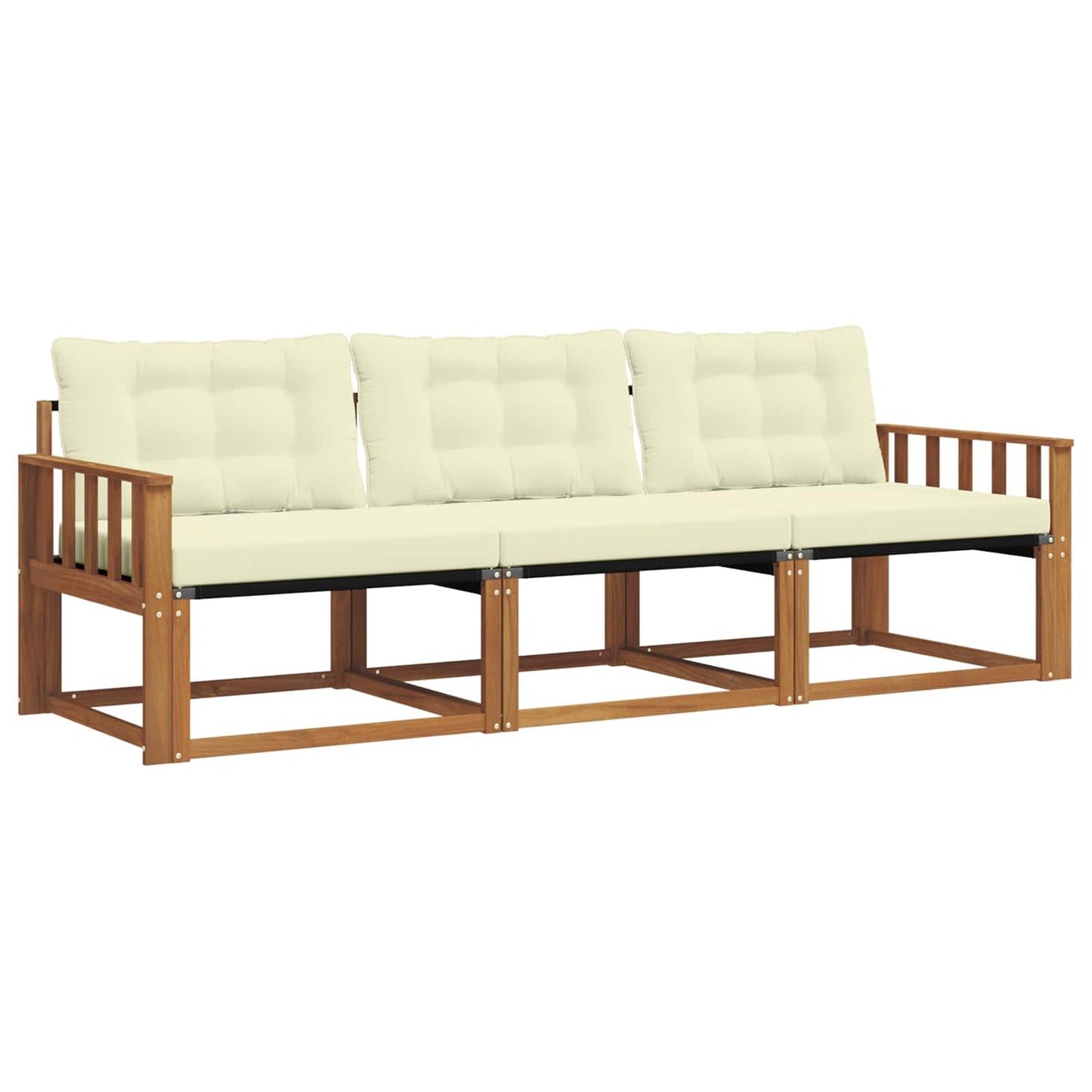 Outdoor-Sofagarnitur 3 stk. Natur und Creme
