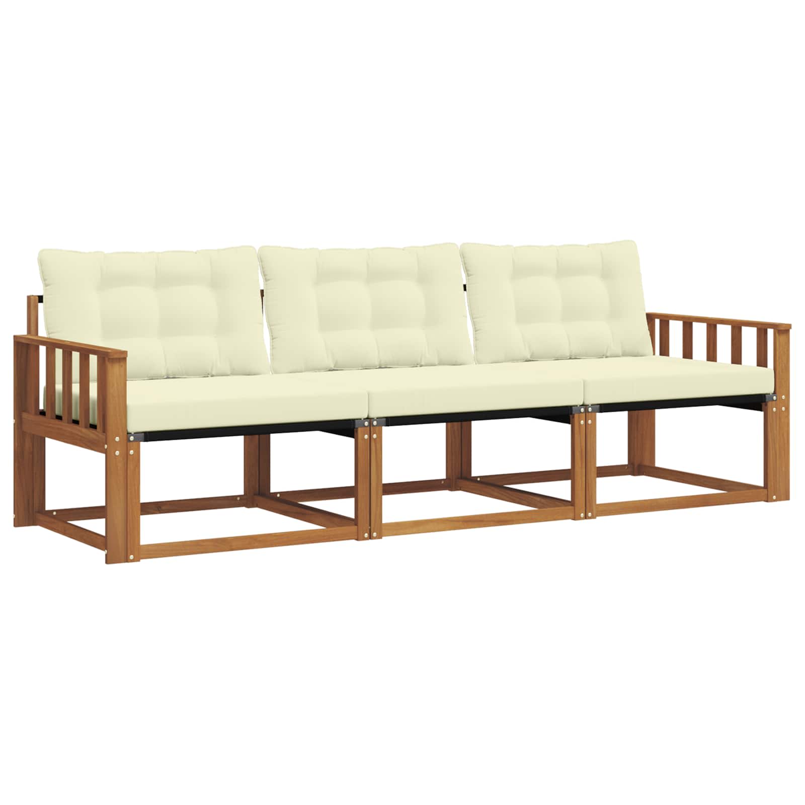 Outdoor-Sofagarnitur 3 stk. Natur und Creme