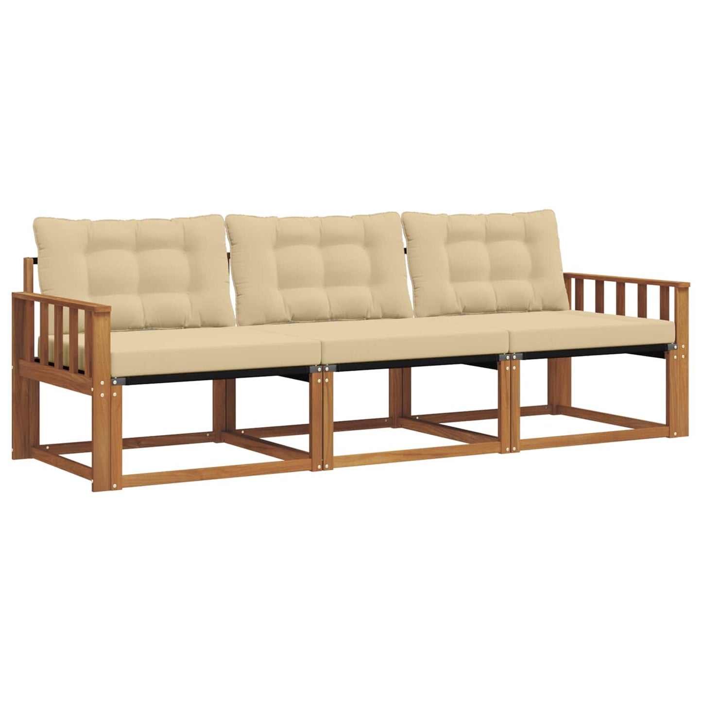 Outdoor-Sofagarnitur 3 stk. Natur und Beige