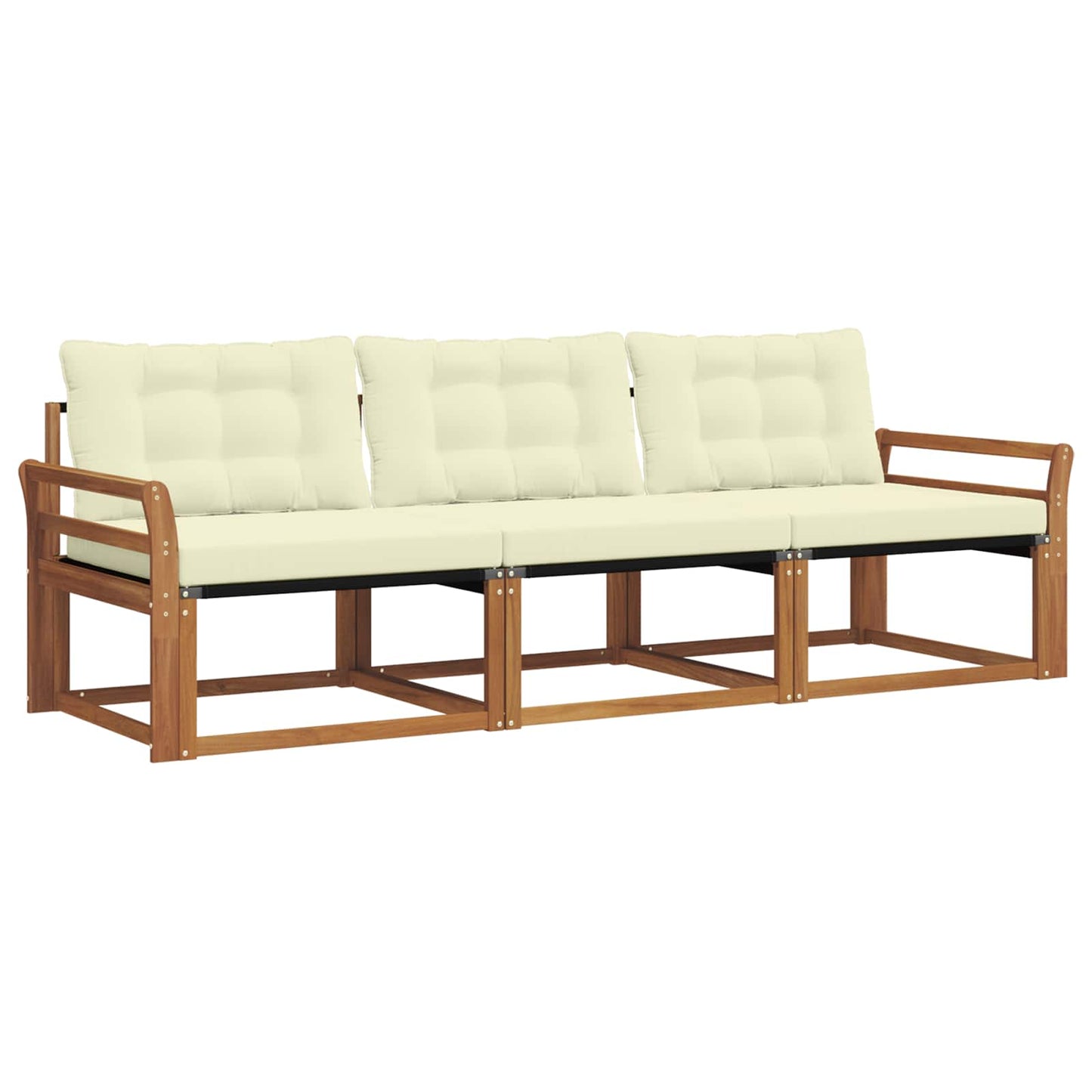 Outdoor-Sofagarnitur 3 stk. Natur und Creme