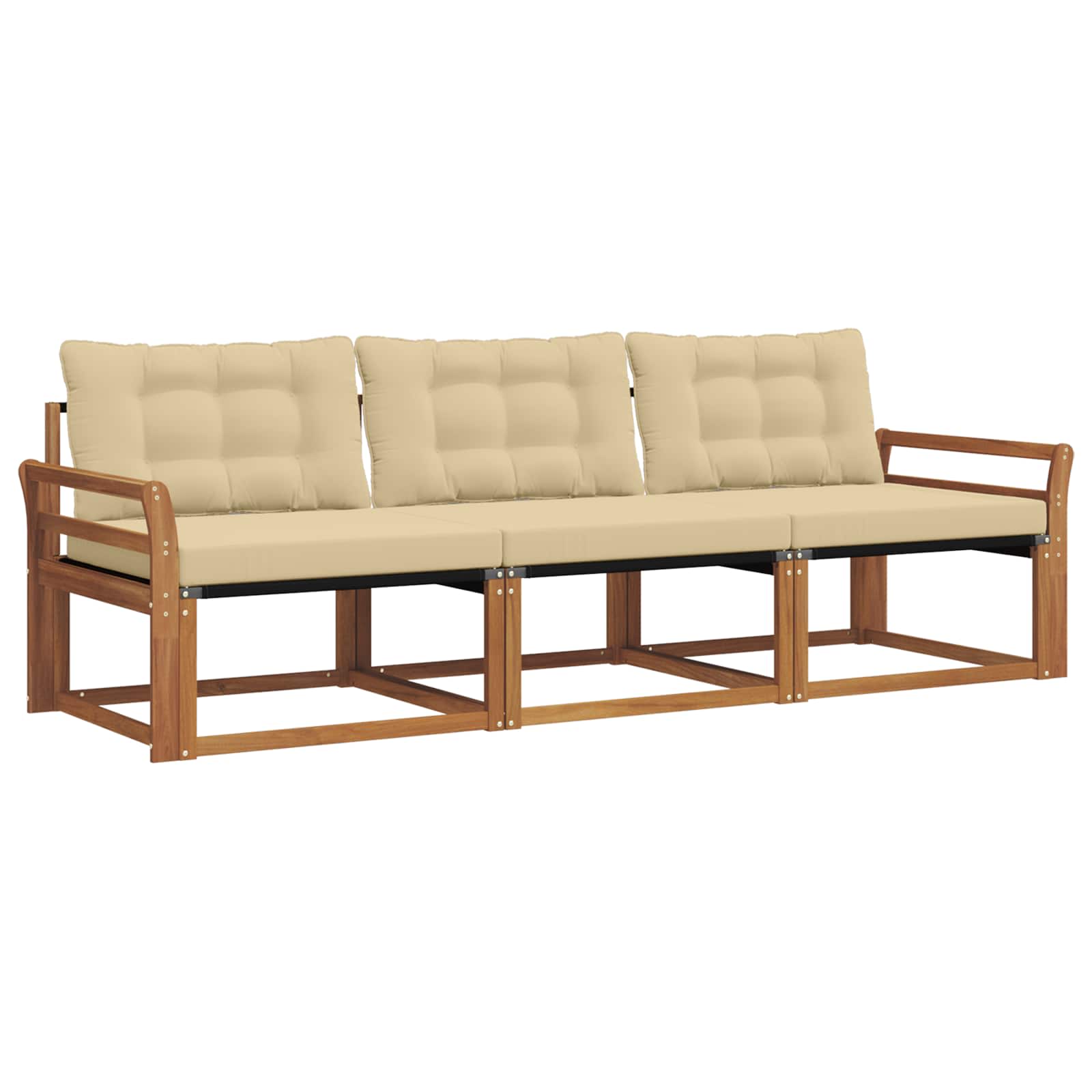Outdoor-Sofagarnitur 3 stk. Natur und Beige