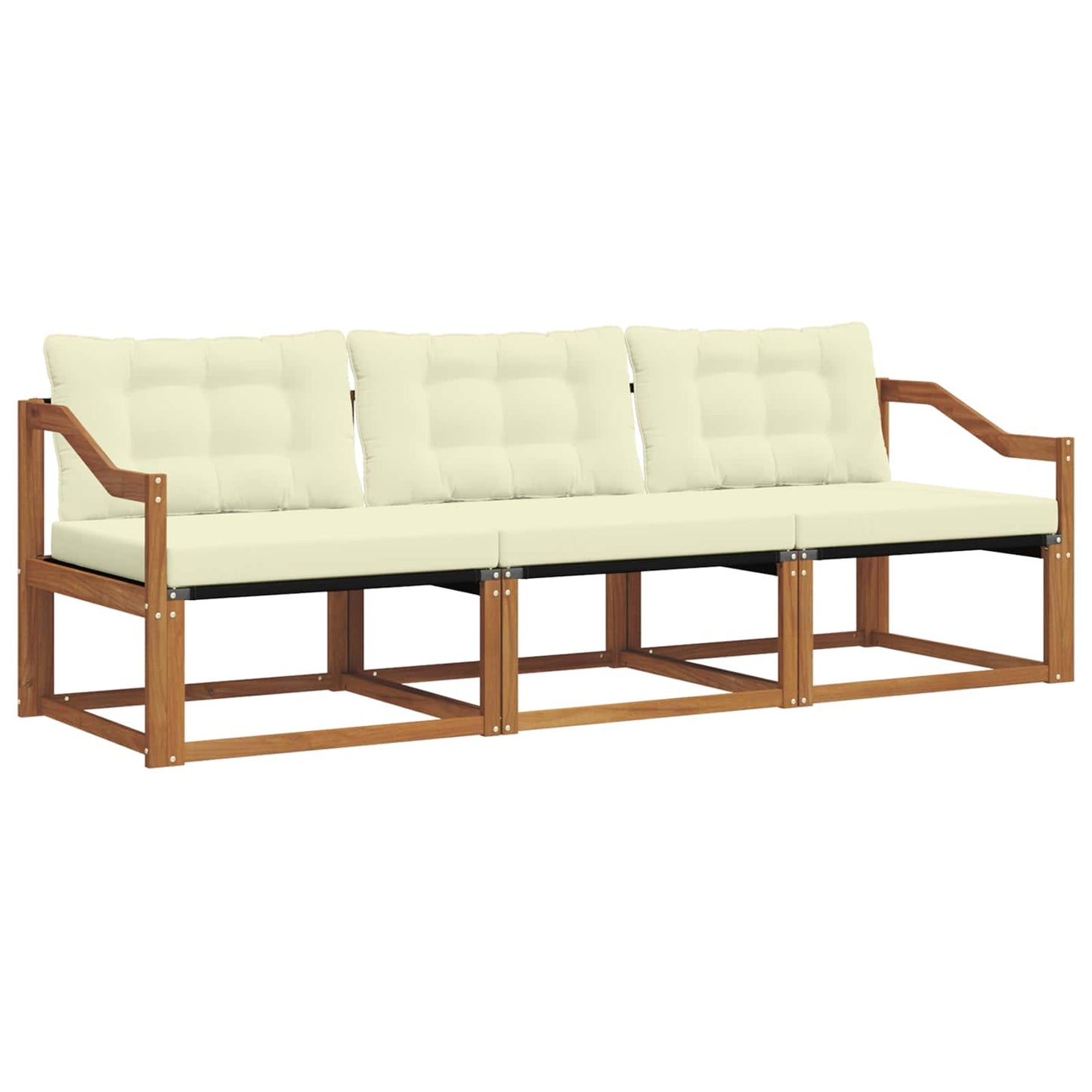 Outdoor-Sofagarnitur 3 stk. Natur und Creme