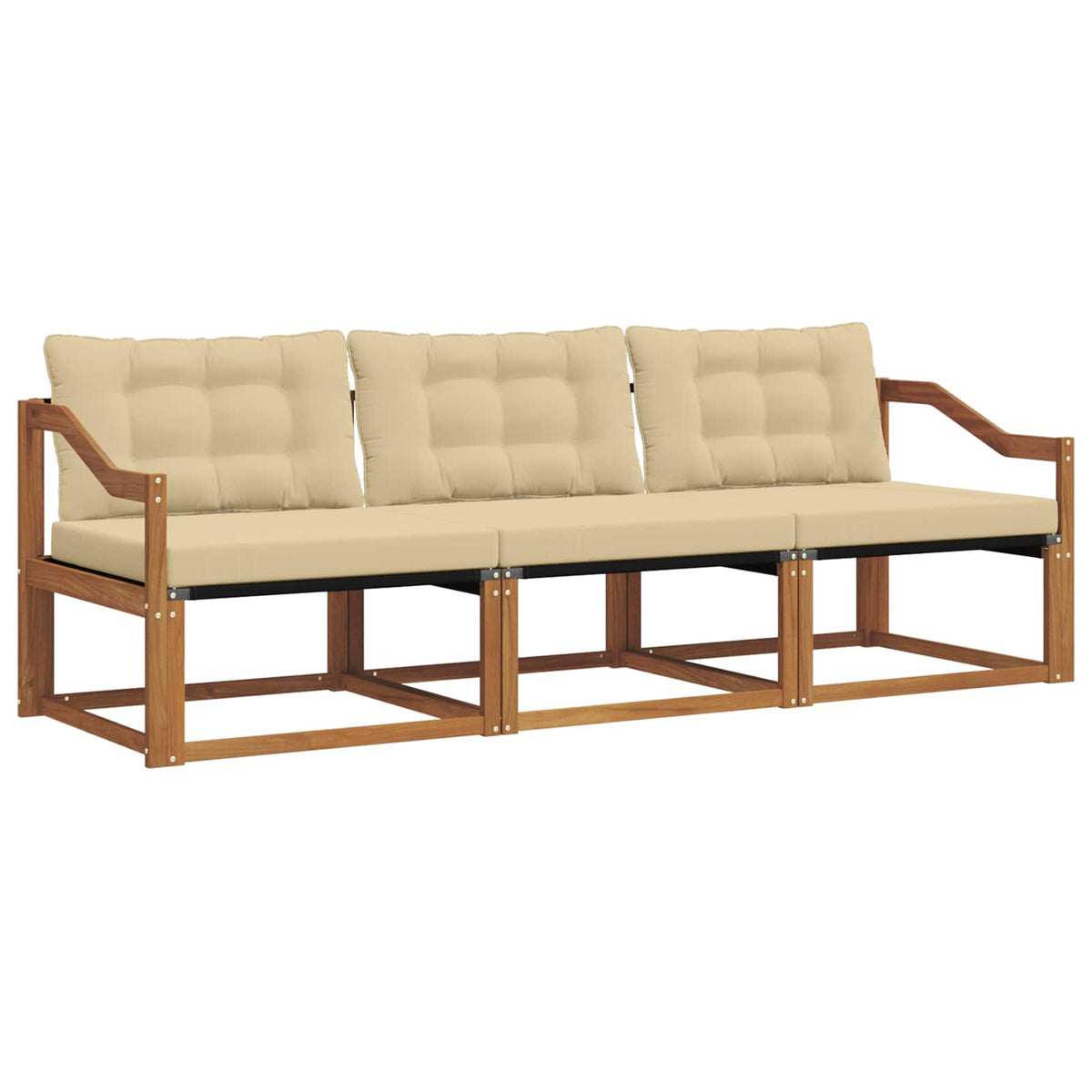 Outdoor-Sofagarnitur 3 stk. Natur und Beige
