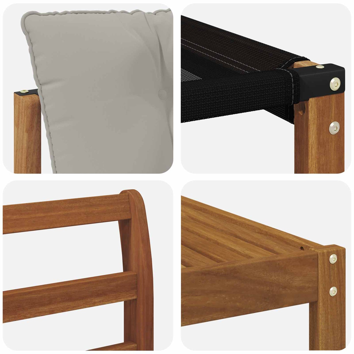 Outdoor-Sofagarnitur mit Kissen 7 pcs Natürlich und Hellgrau