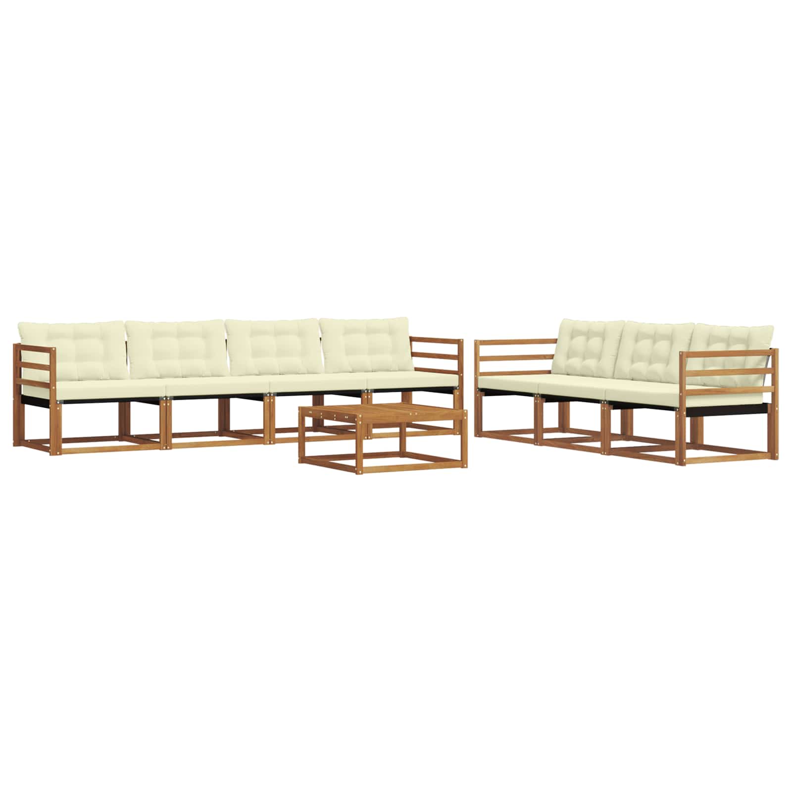 Outdoor-Sofagarnitur mit Kissen 8 pcs Natur und Creme