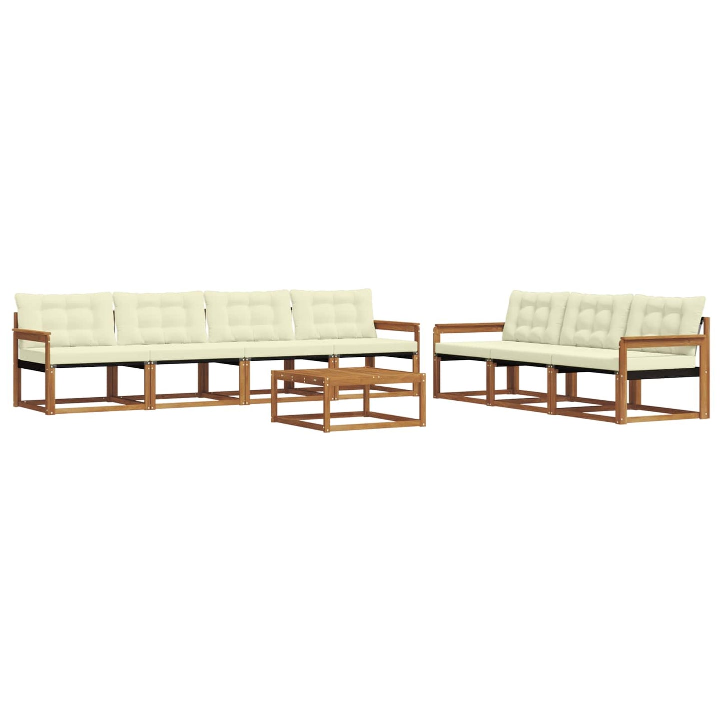 Outdoor-Sofagarnitur mit Kissen 8 pcs Natur und Creme