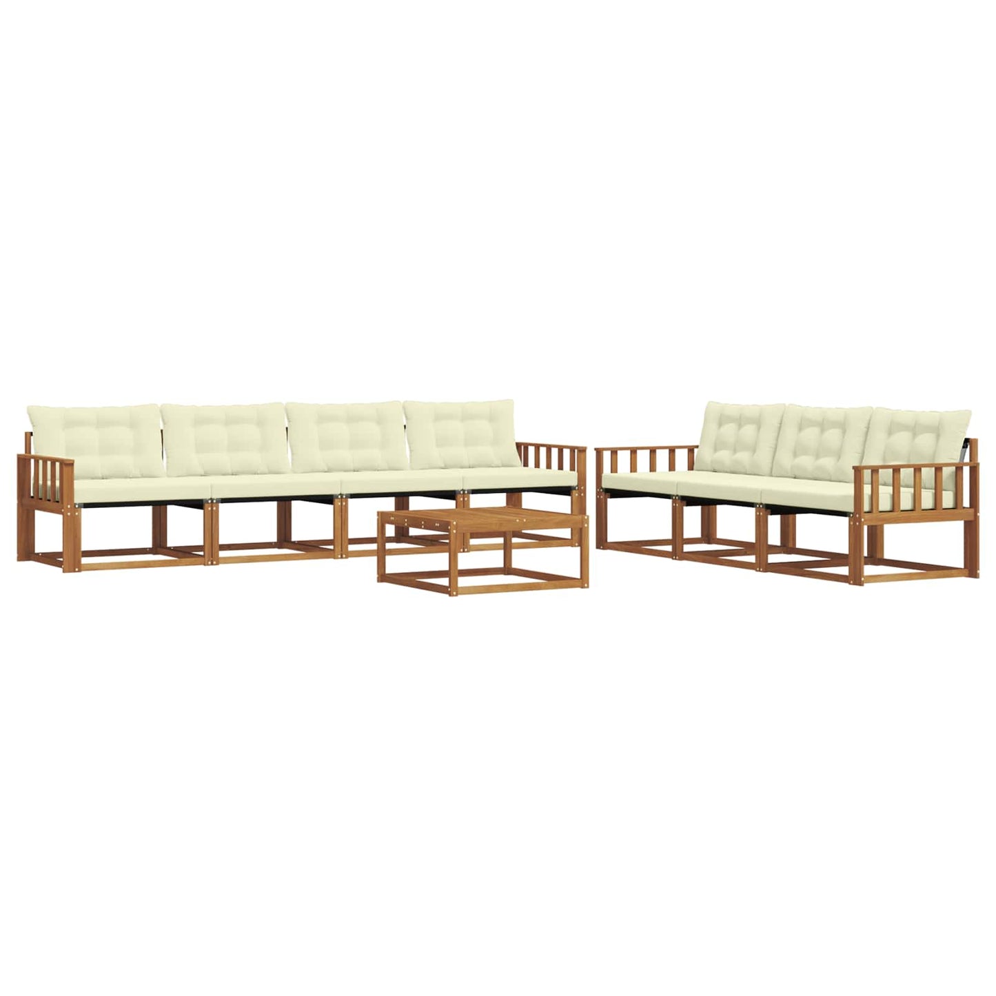 Outdoor-Sofagarnitur mit Kissen 8 pcs Natur und Creme