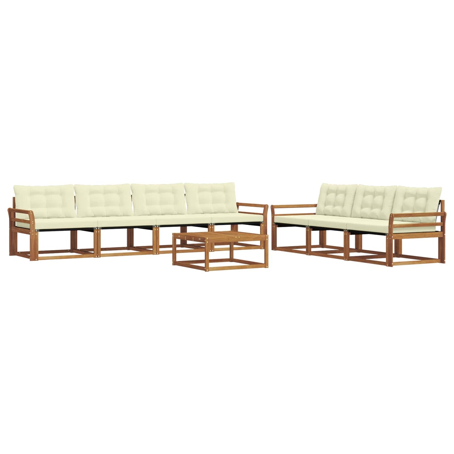 Outdoor-Sofagarnitur mit Kissen 8 pcs Natur und Creme