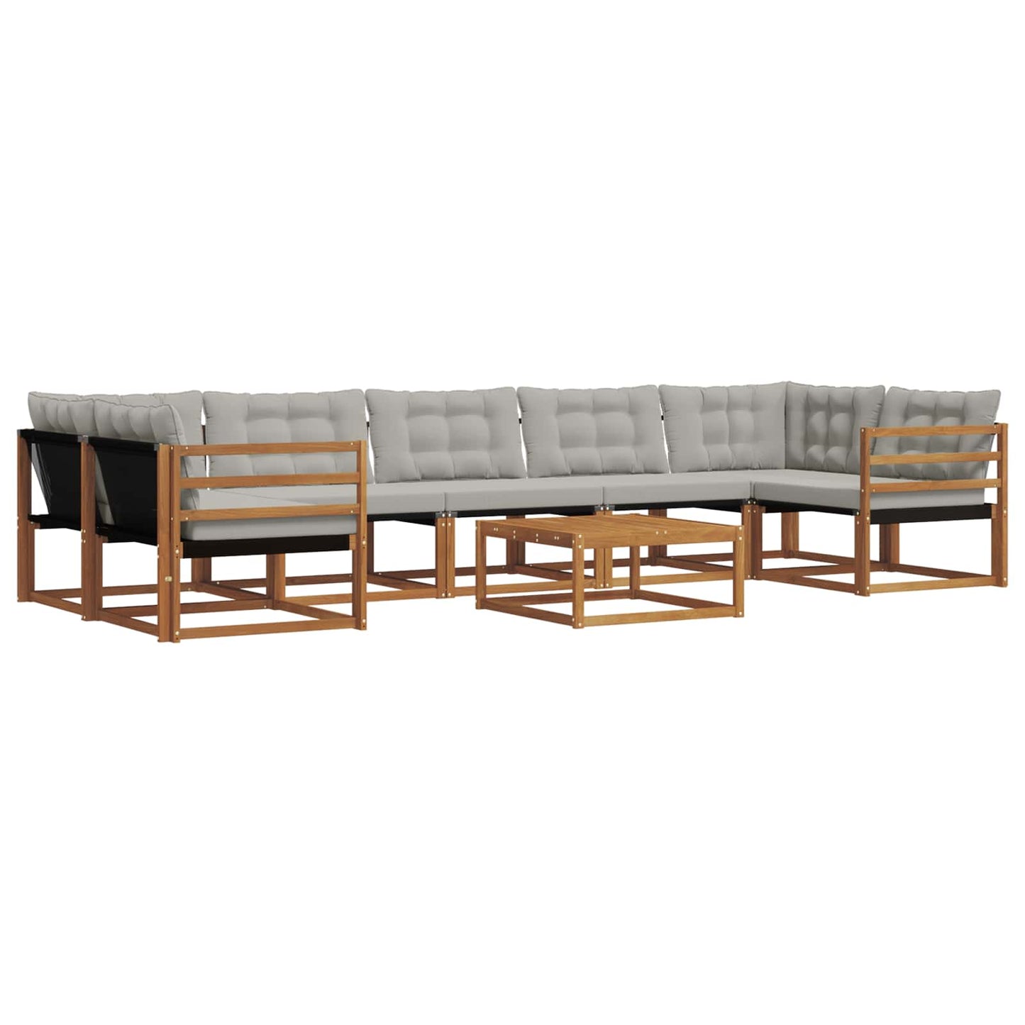 Outdoor-Sofagarnitur mit Kissen 8 pcs Natürlich und Hellgrau