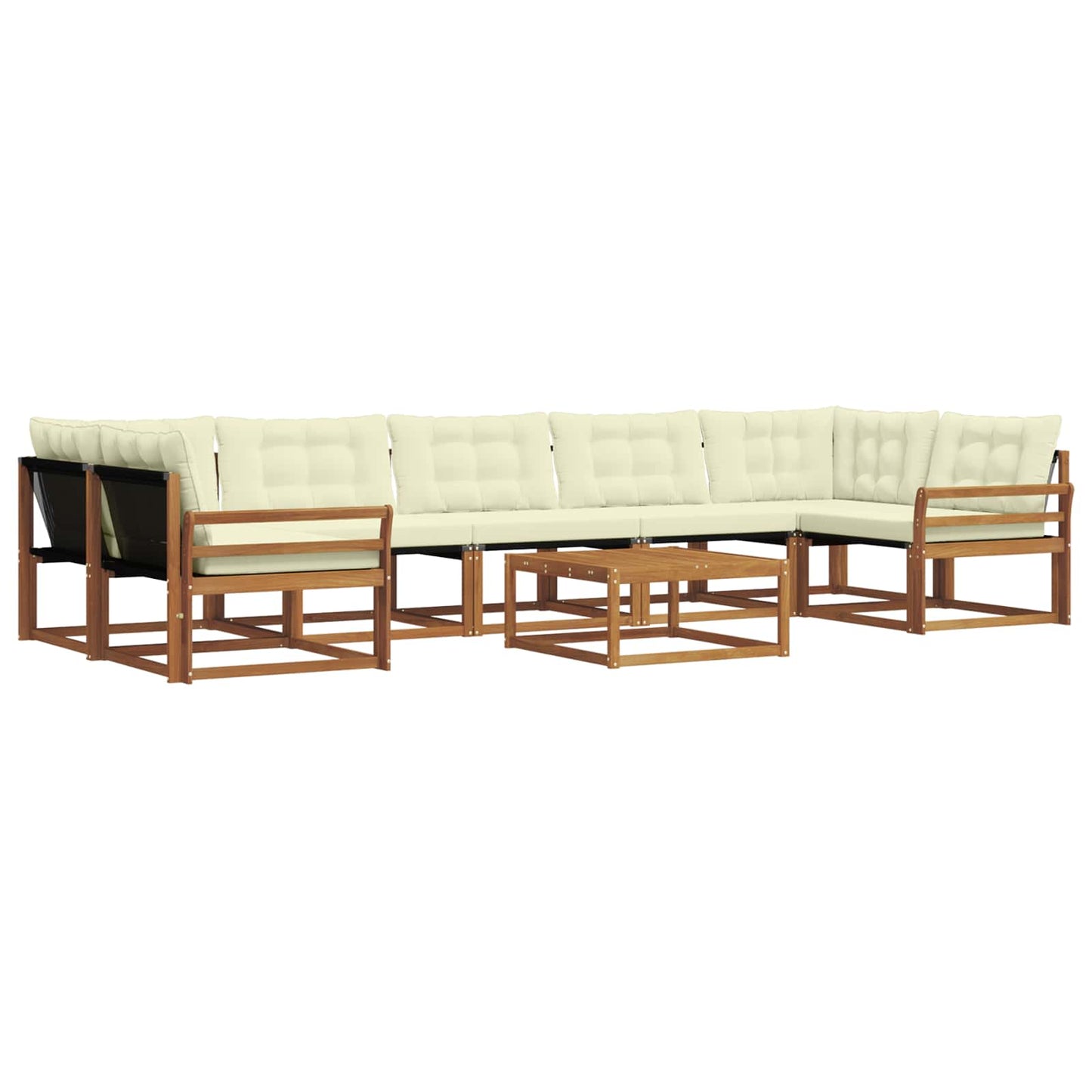 Outdoor-Sofagarnitur mit Kissen 8 pcs Natur und Creme