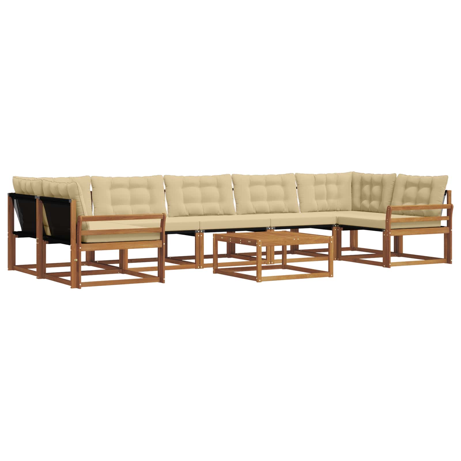 Outdoor-Sofagarnitur mit Kissen 8 pcs Natur und Beige