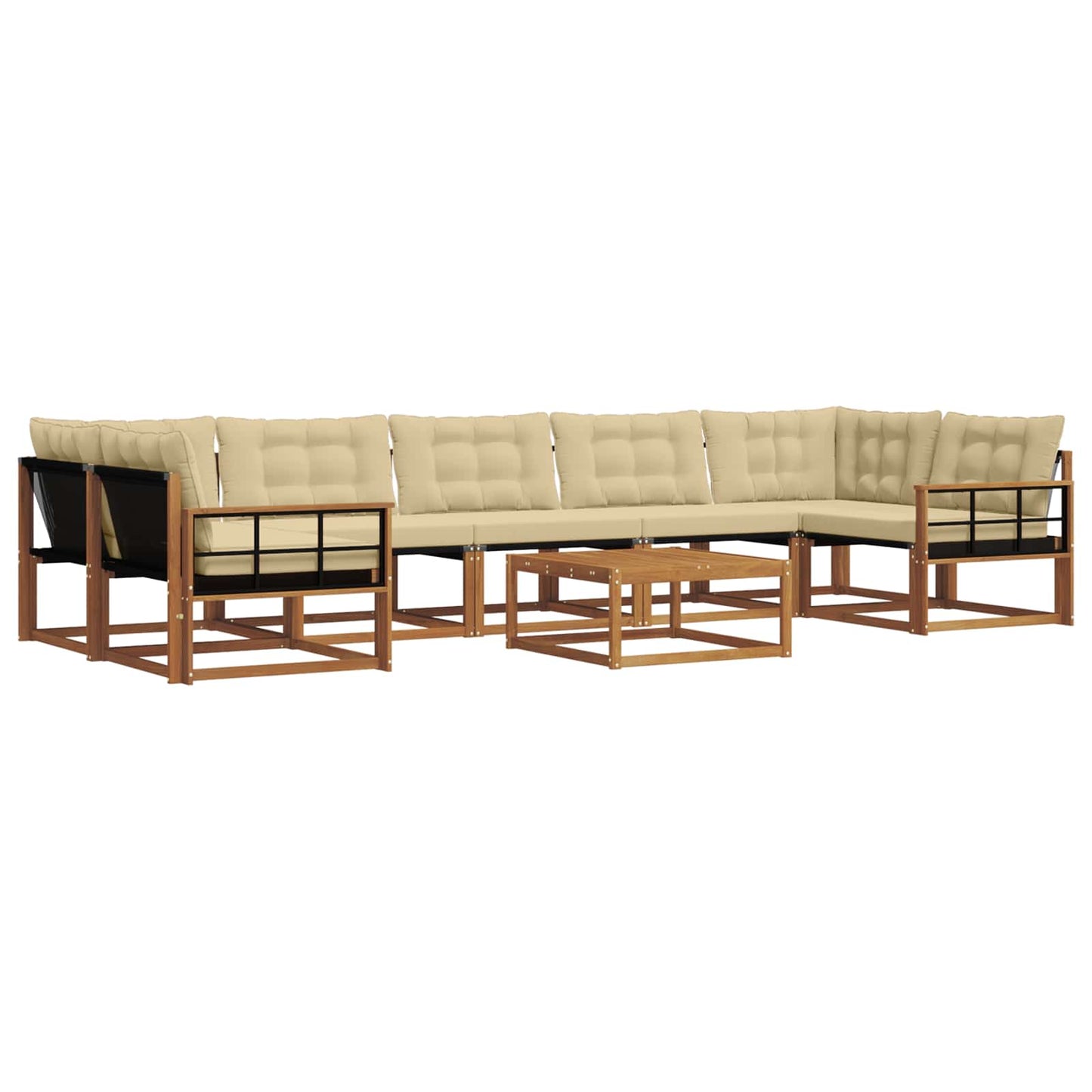 Outdoor-Sofagarnitur mit Kissen 8 pcs Natur und Beige