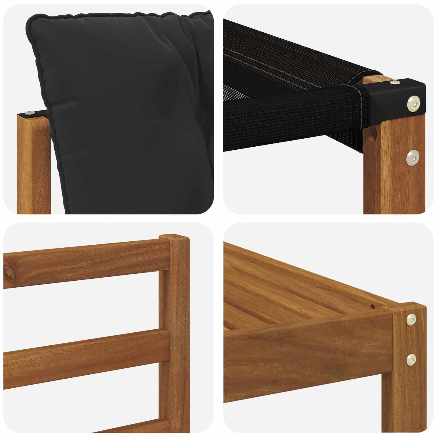 Outdoor-Sofagarnitur mit Kissen 9 pcs Natürlich und Schwarz