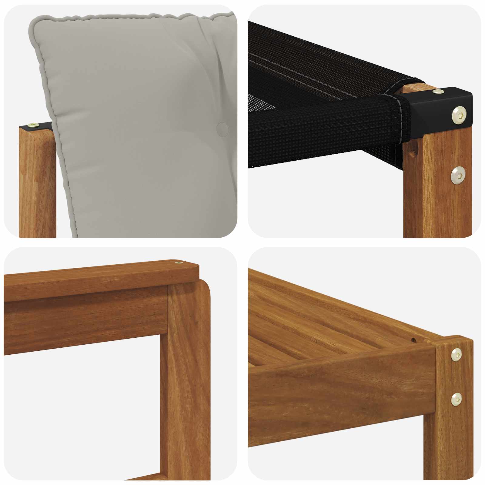 Outdoor-Sofagarnitur mit Kissen 9 pcs Natürlich und Hellgrau