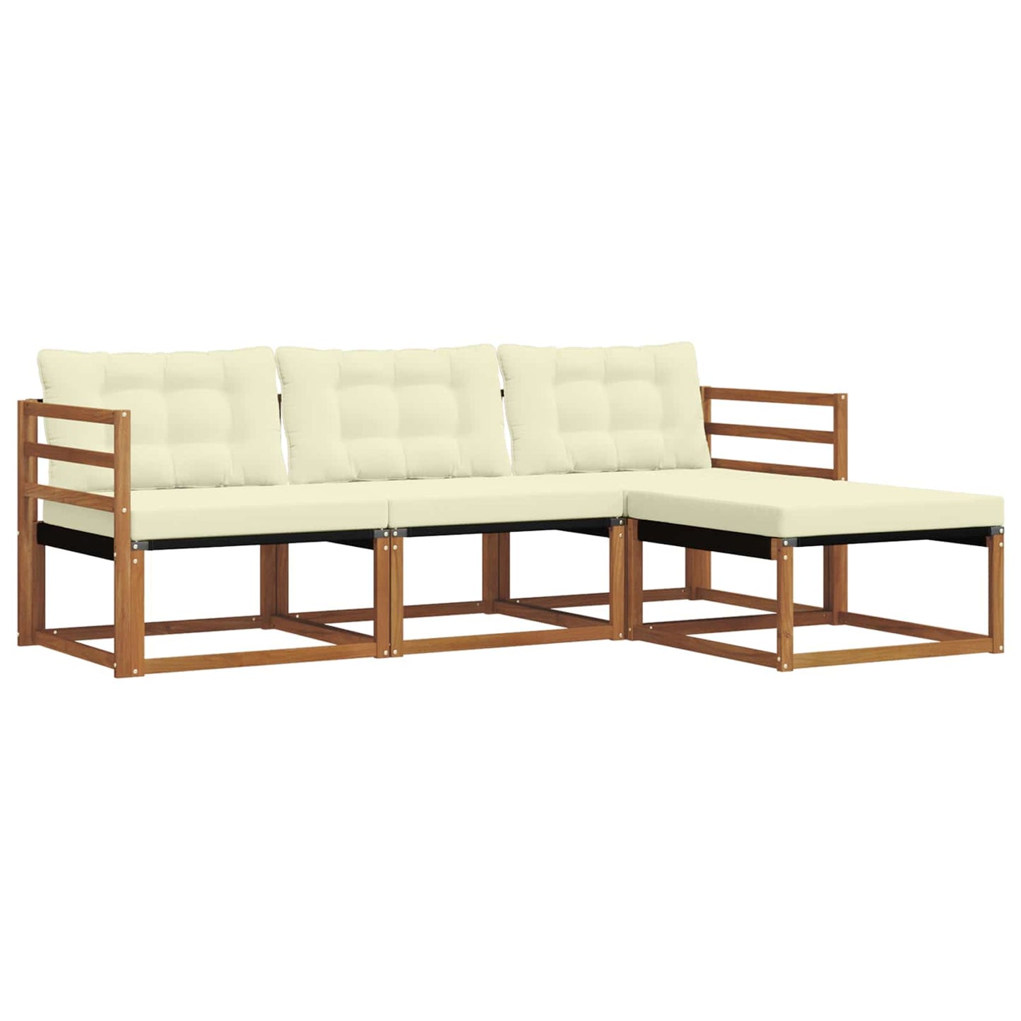 Outdoor-Sofagarnitur 4 stk. Natur und Creme