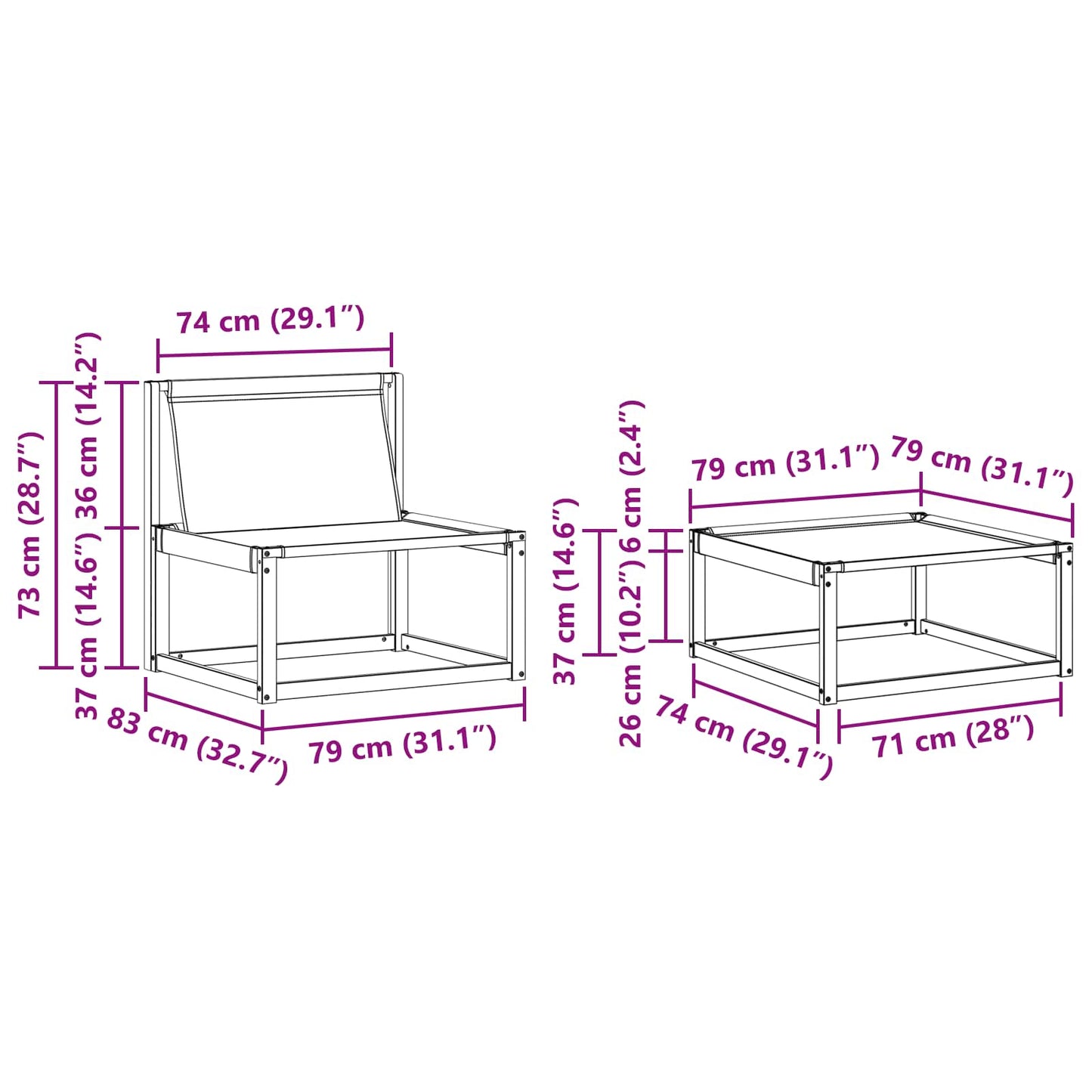 Outdoor-Sofagarnitur 4 stk. Natur und Creme