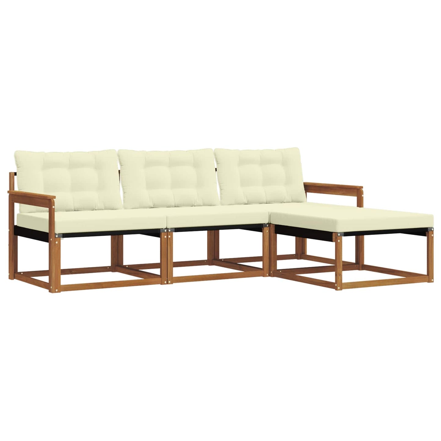 Outdoor-Sofagarnitur 4 stk. Natur und Creme