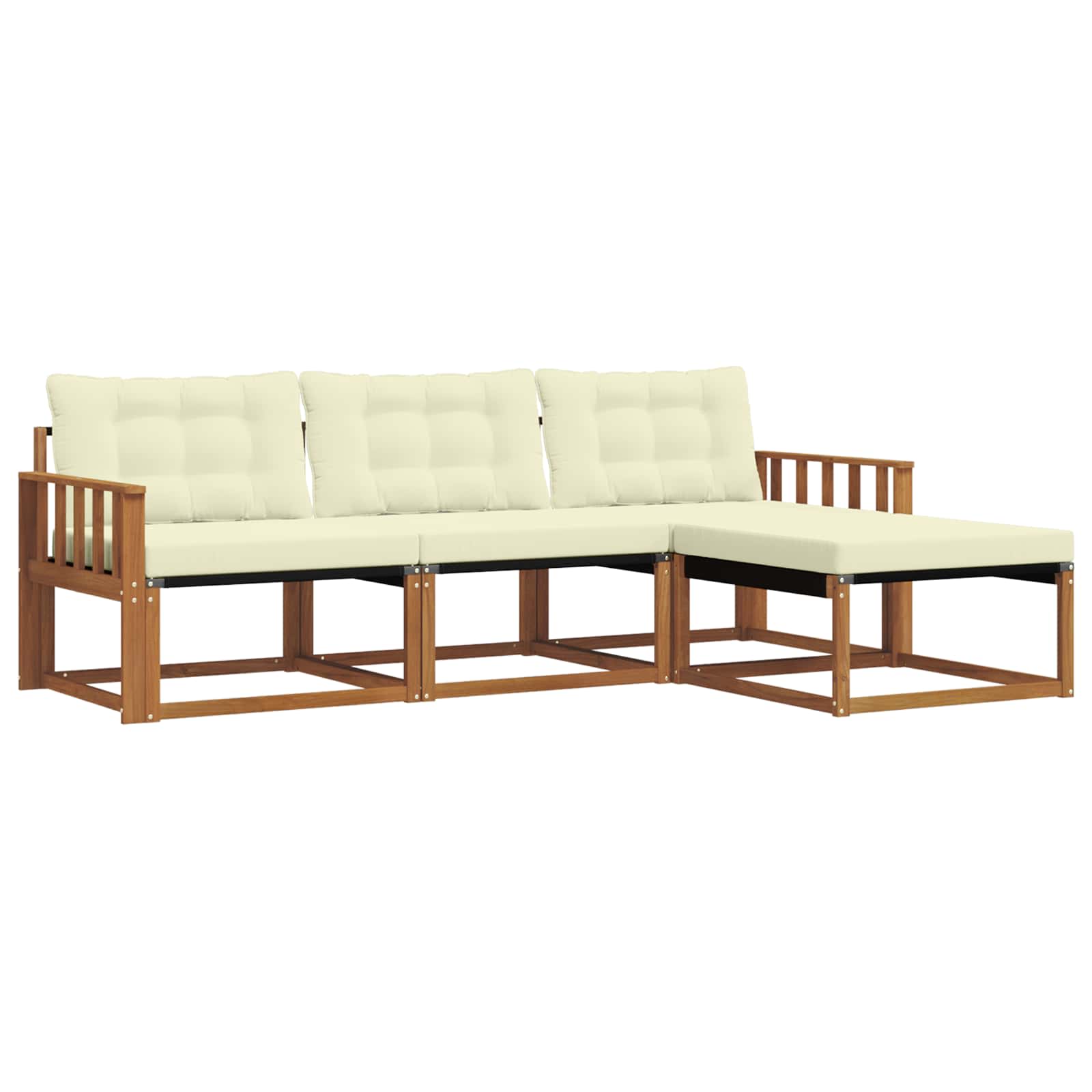 Outdoor-Sofagarnitur 4 stk. Natur und Creme