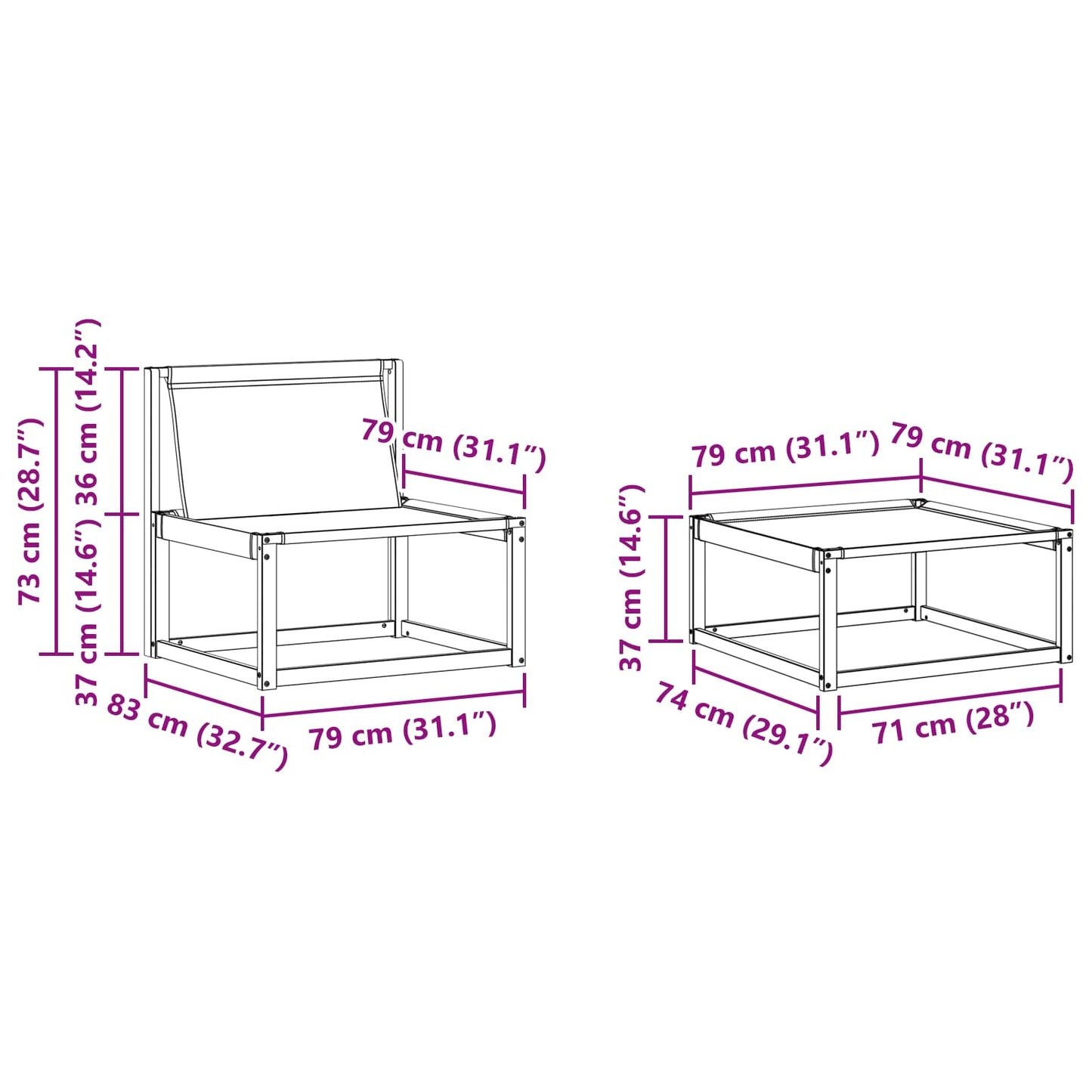 Outdoor-Sofagarnitur 4 stk. Natur und Beige
