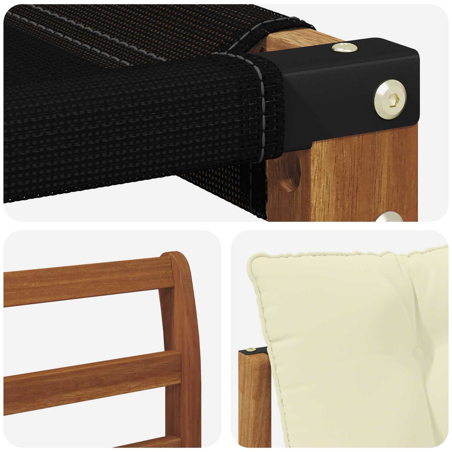 Outdoor-Sofagarnitur 4 stk. Natur und Creme