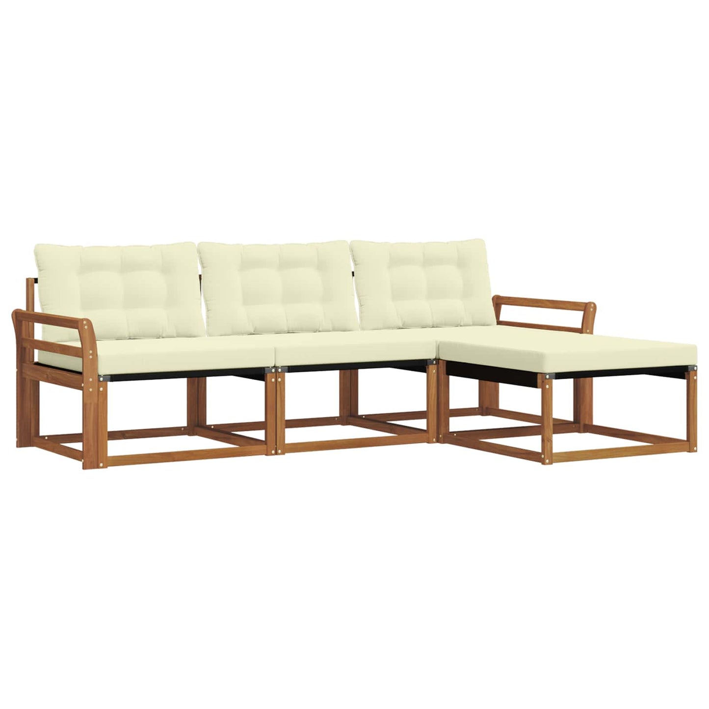Outdoor-Sofagarnitur 4 stk. Natur und Creme