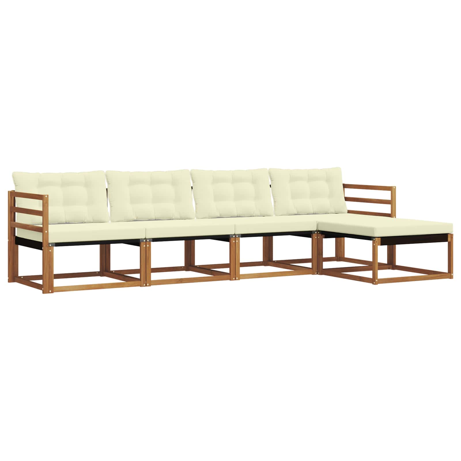 Outdoor-Sofagarnitur 5 stk. Natur und Creme