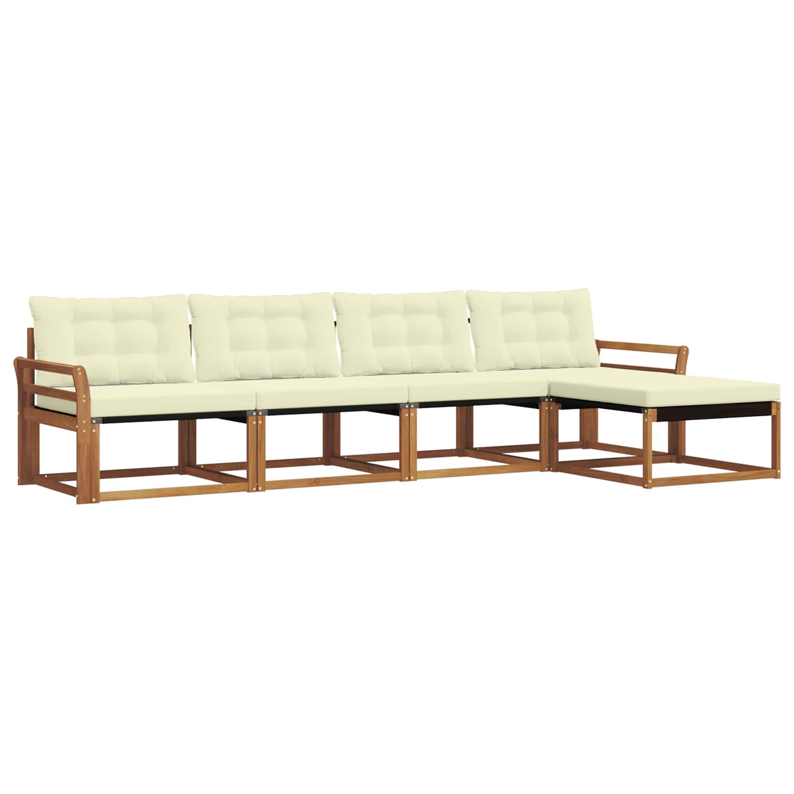 Outdoor-Sofagarnitur 5 stk. Natur und Creme