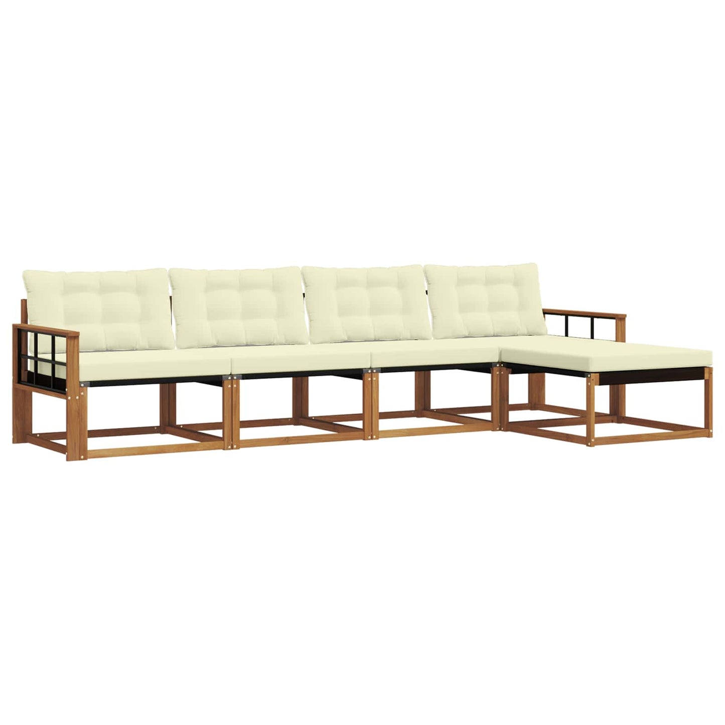 Outdoor-Sofagarnitur 5 stk. Natur und Creme