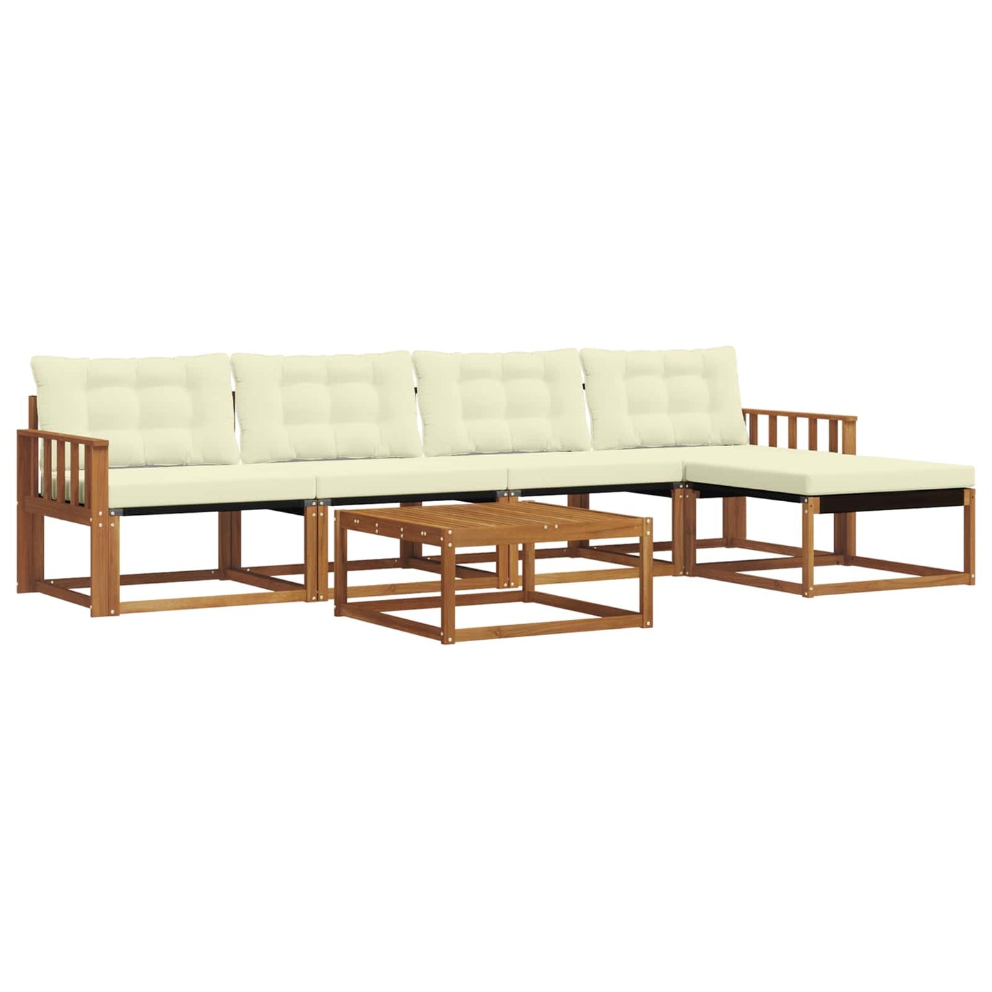 Outdoor-Sofagarnitur mit Kissen 6 pcs Natur und Creme