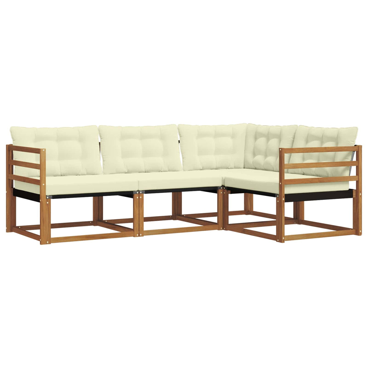 Outdoor-Sofagarnitur 4 stk. Natur und Creme
