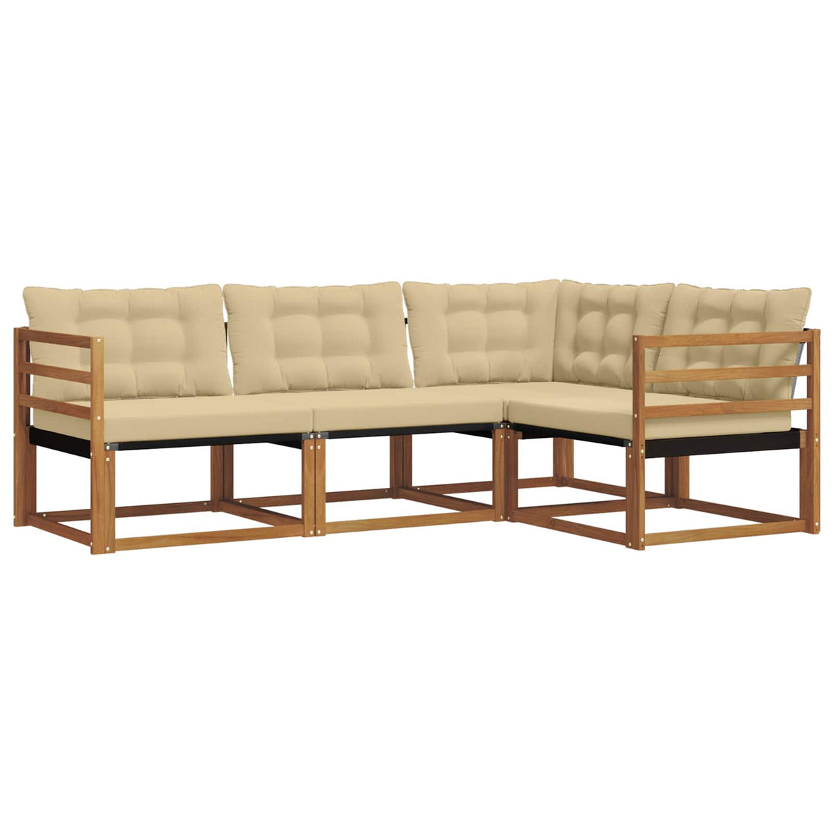 Outdoor-Sofagarnitur 4 stk. Natur und Beige