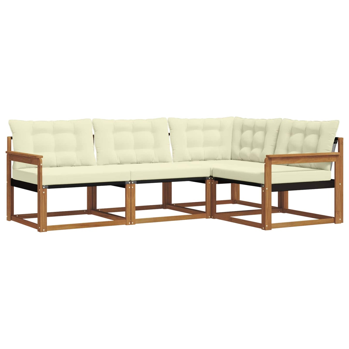 Outdoor-Sofagarnitur 4 stk. Natur und Creme
