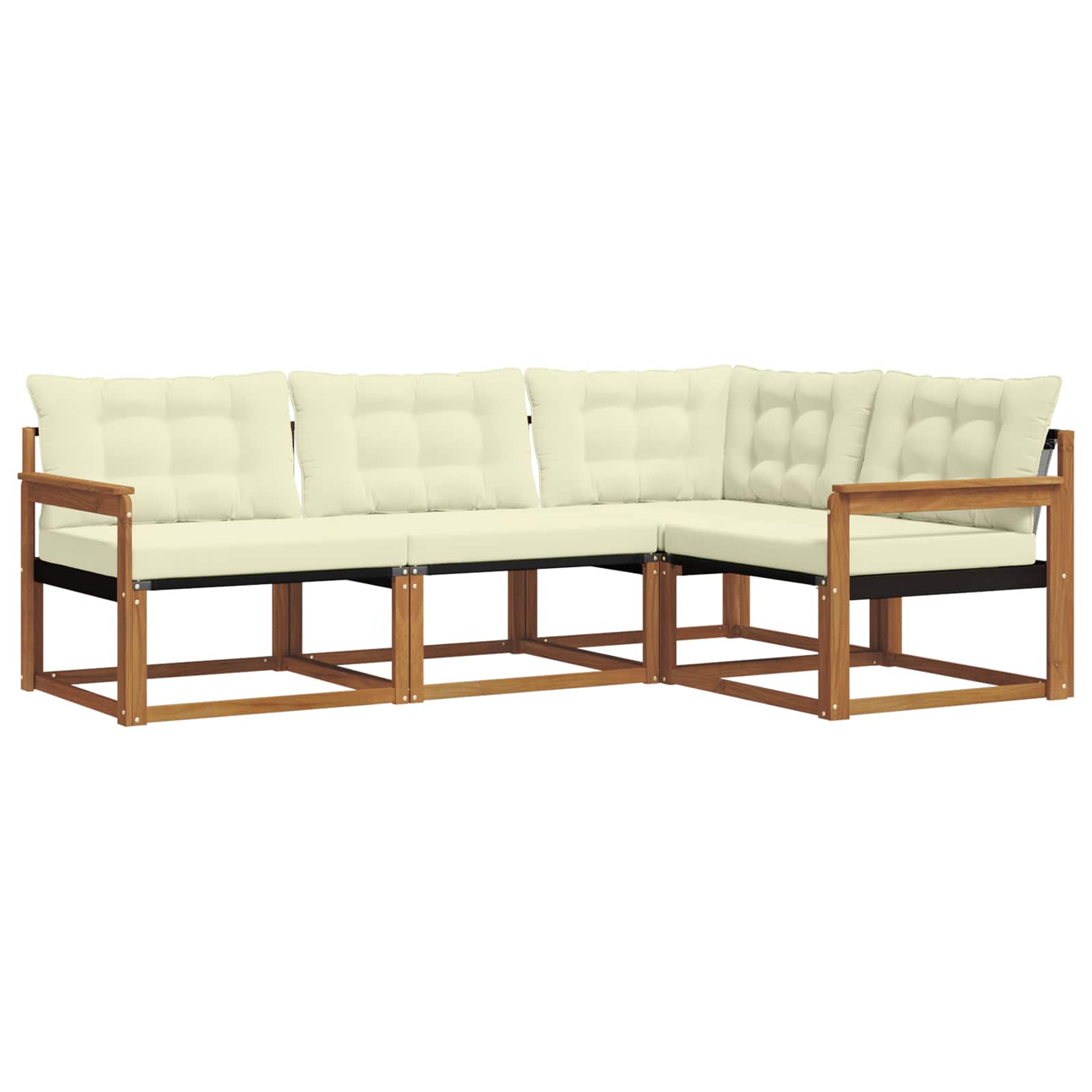 Outdoor-Sofagarnitur 4 stk. Natur und Creme