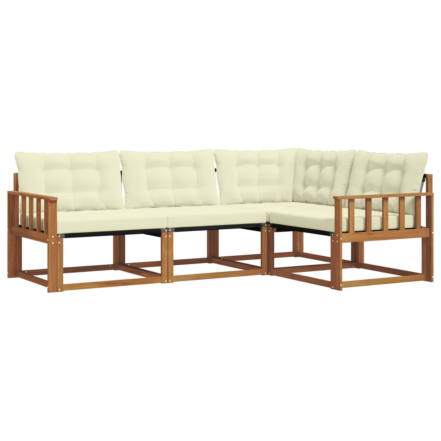Outdoor-Sofagarnitur 4 stk. Natur und Creme