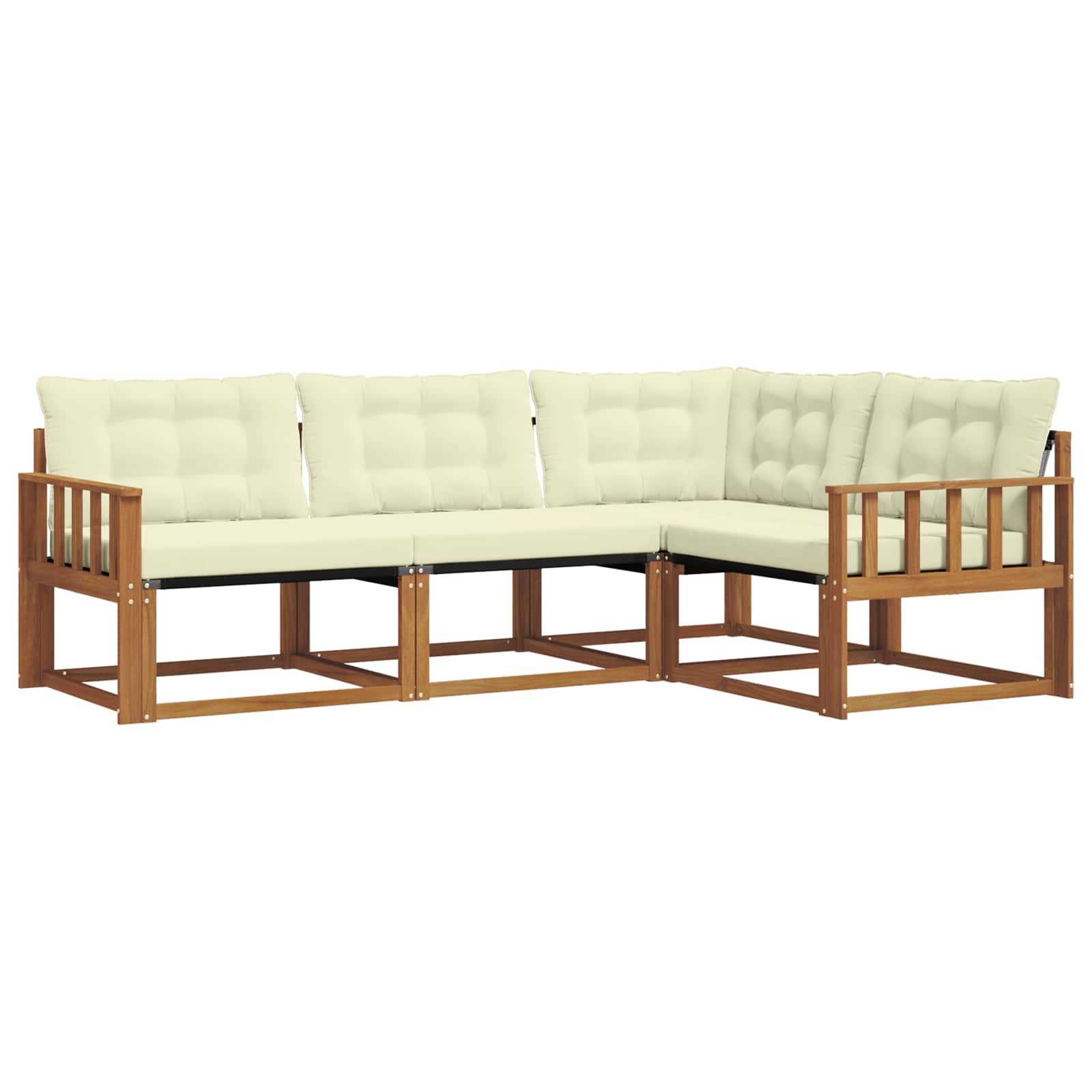 Outdoor-Sofagarnitur 4 stk. Natur und Creme