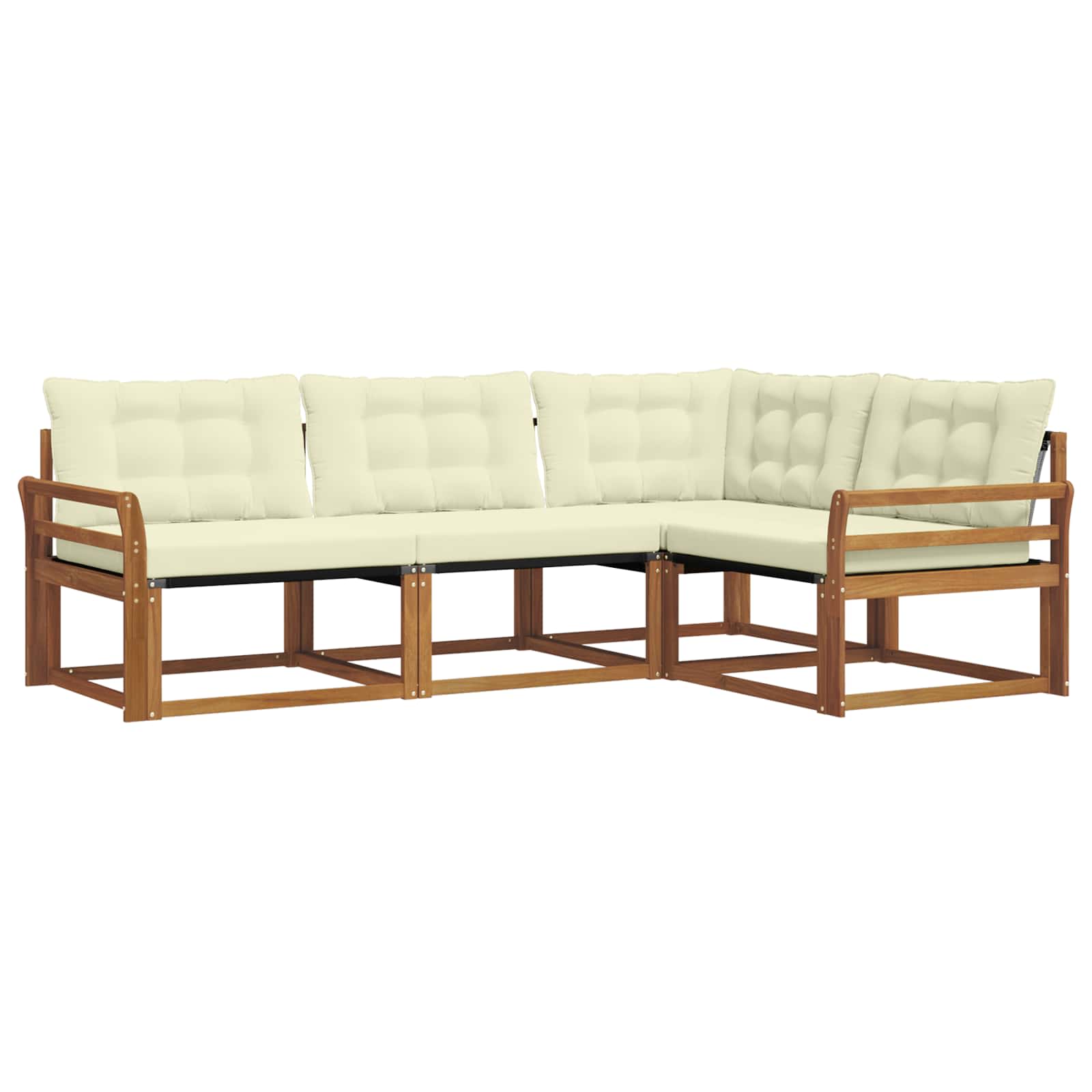 Outdoor-Sofagarnitur 4 stk. Natur und Creme