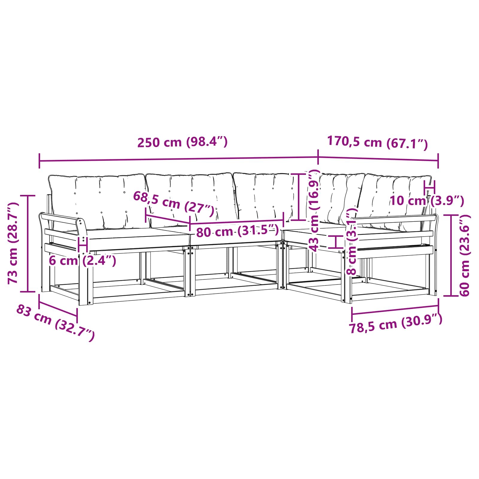 Outdoor-Sofagarnitur 4 stk. Natur und Creme