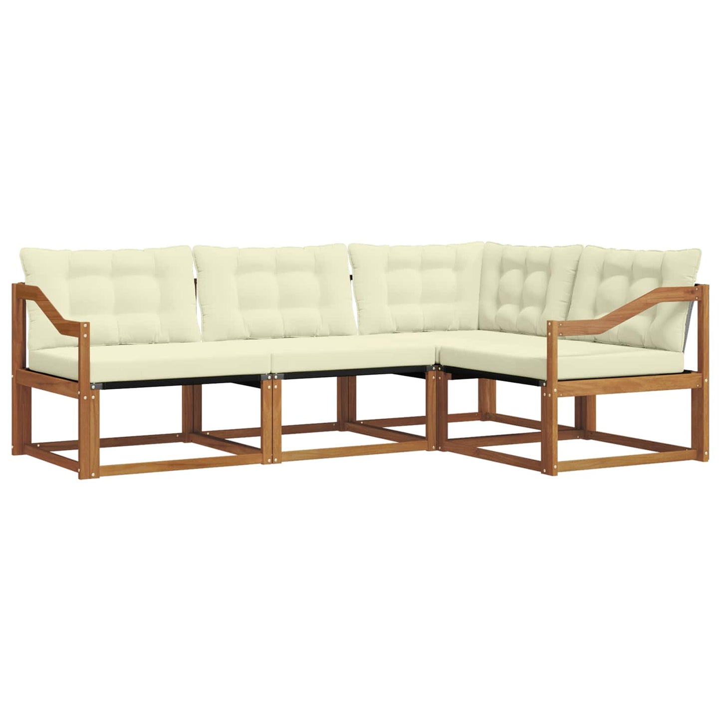 Outdoor-Sofagarnitur 4 stk. Natur und Creme