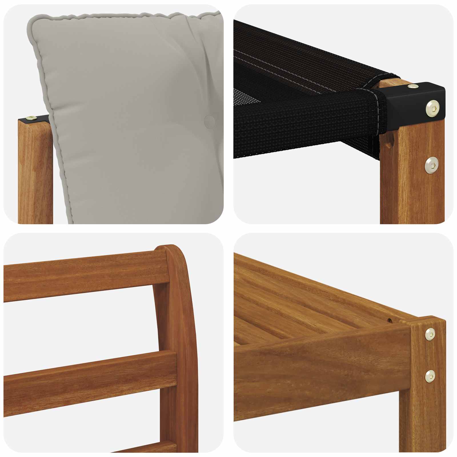 Outdoor-Sofagarnitur mit Kissen 5 pcs Natürlich und Hellgrau