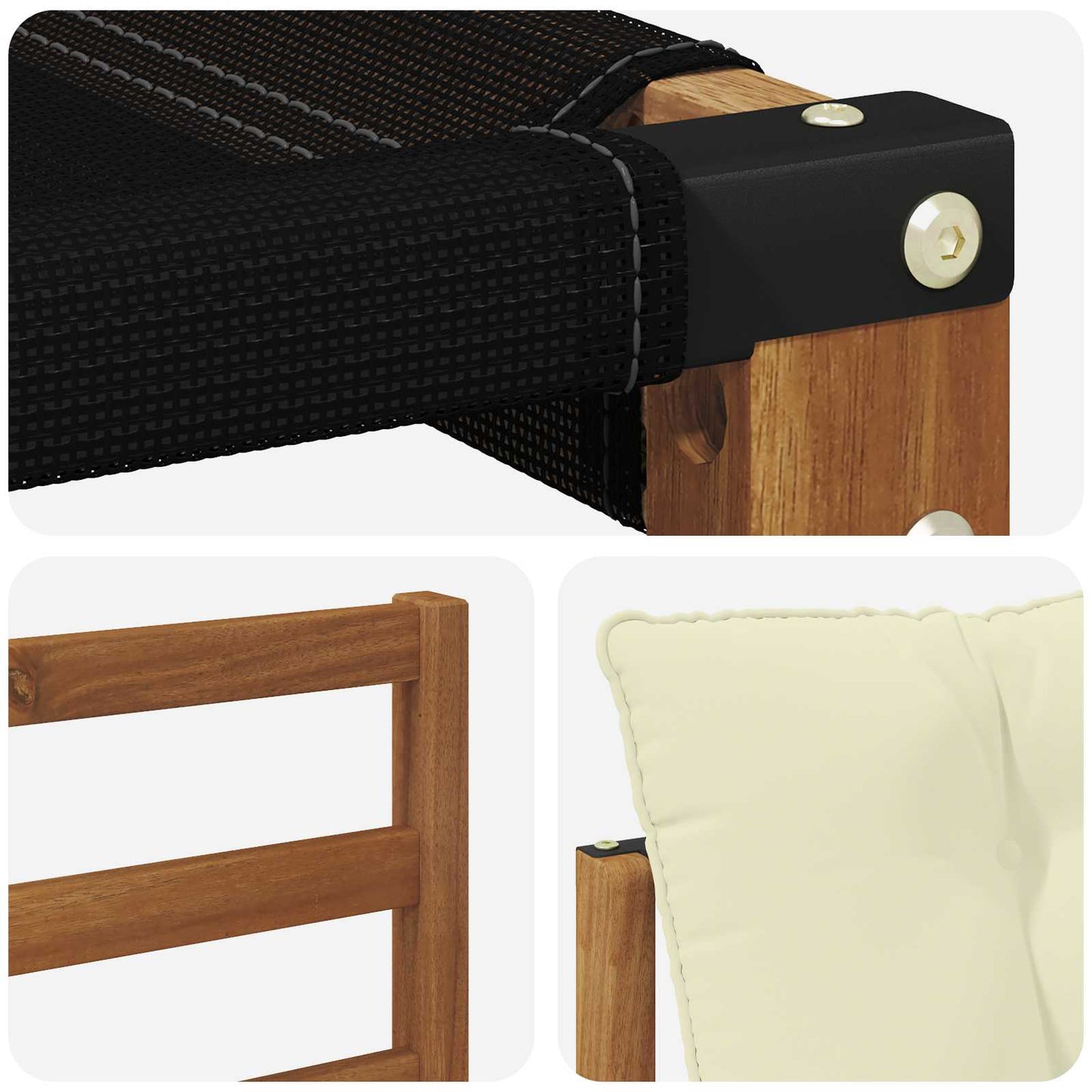Outdoor-Sofagarnitur 5 stk. Natur und Creme
