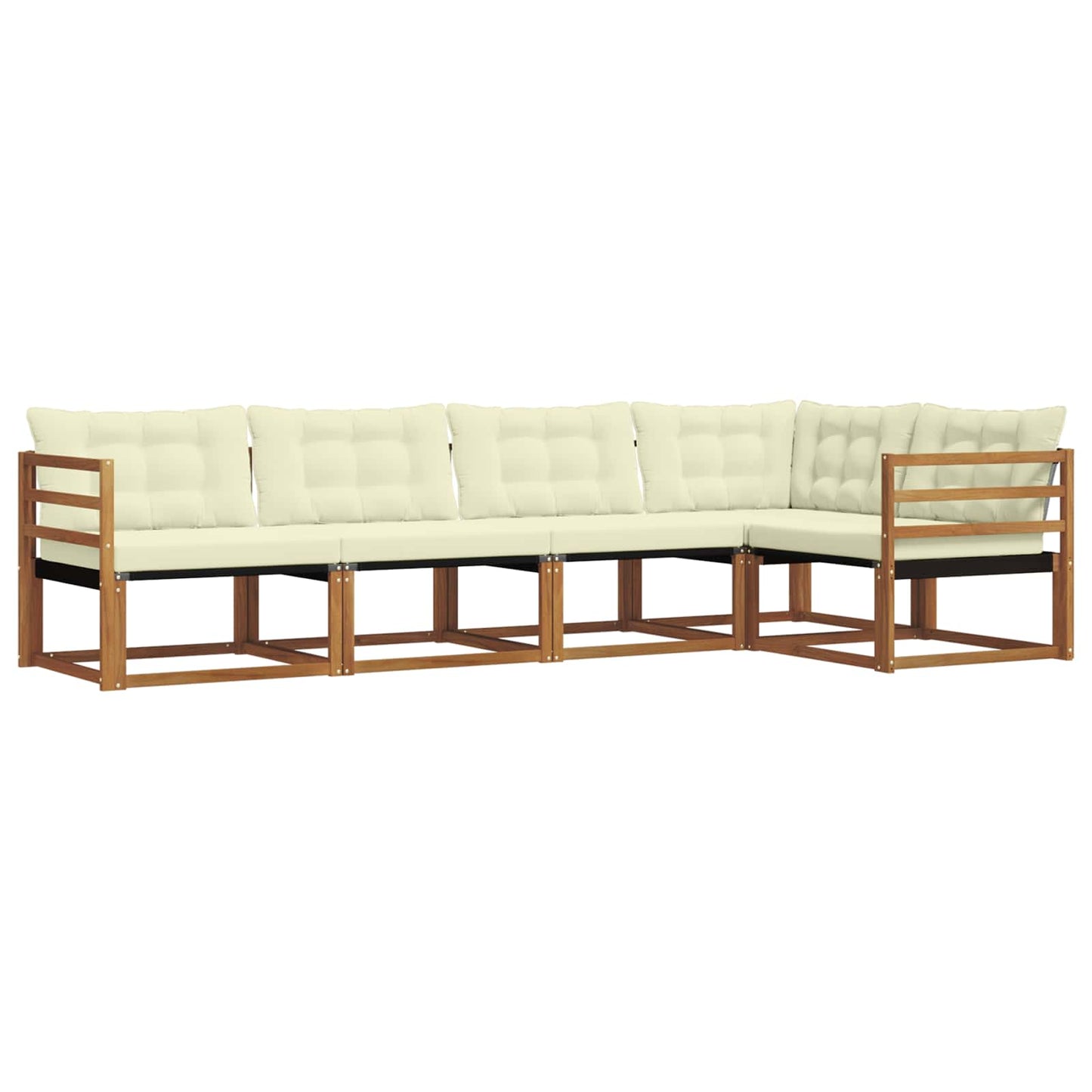 Outdoor-Sofagarnitur 5 stk. Natur und Creme